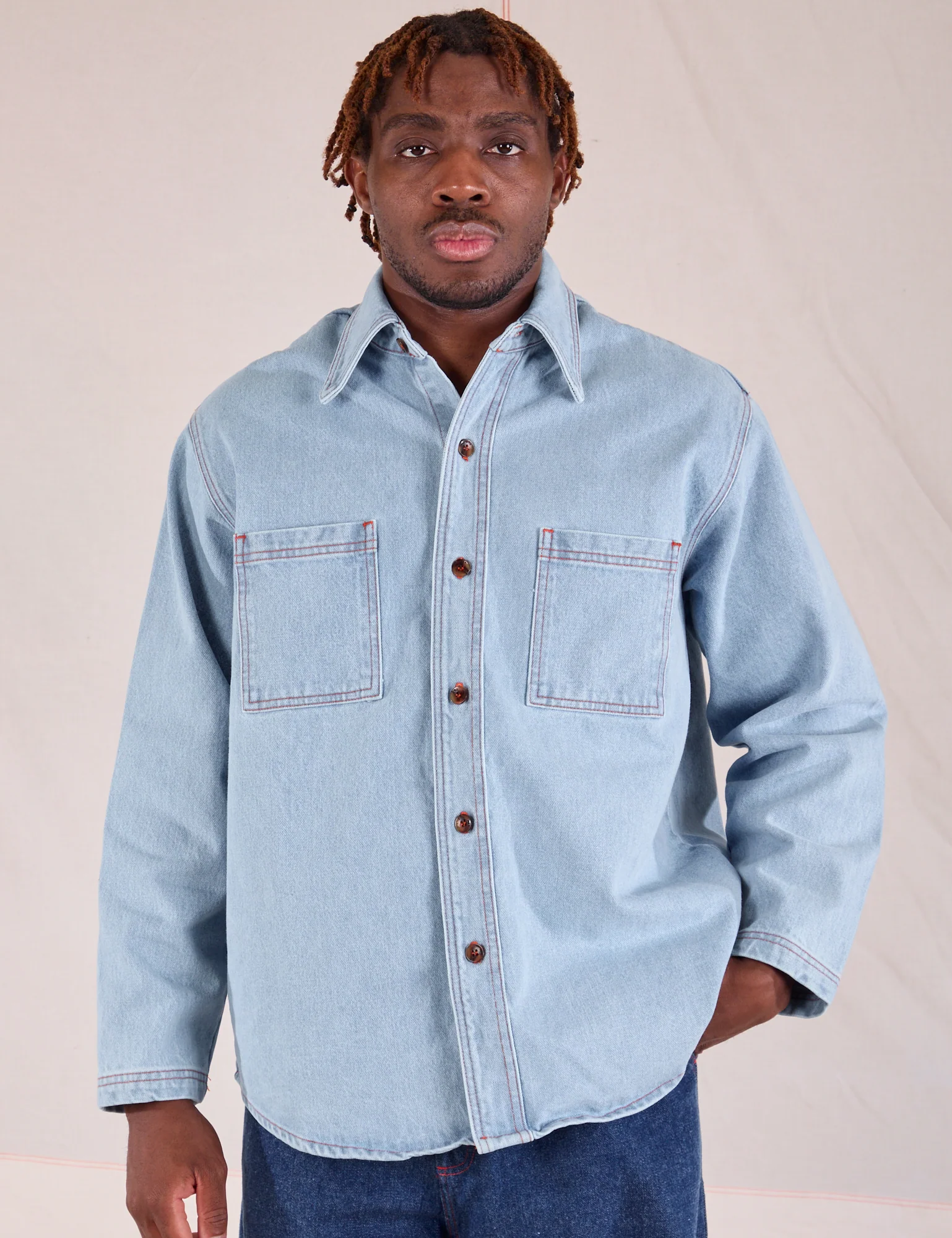 Denim Overshirt - Light Wash - Image 7