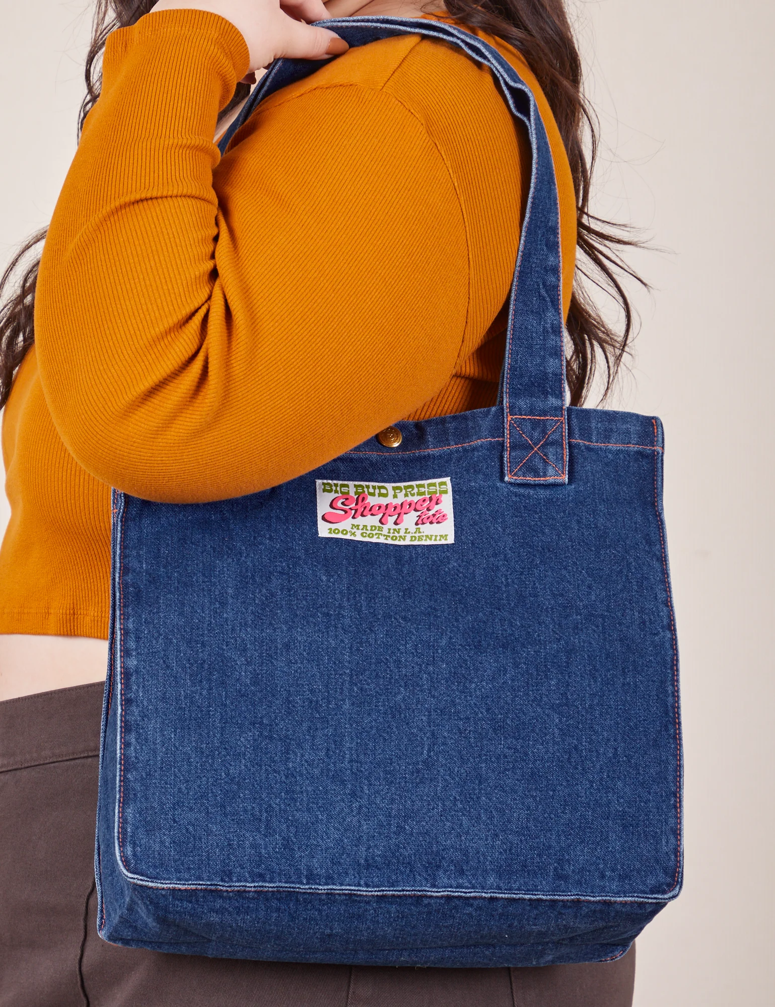 Denim Shopper Tote Bag - Image 12