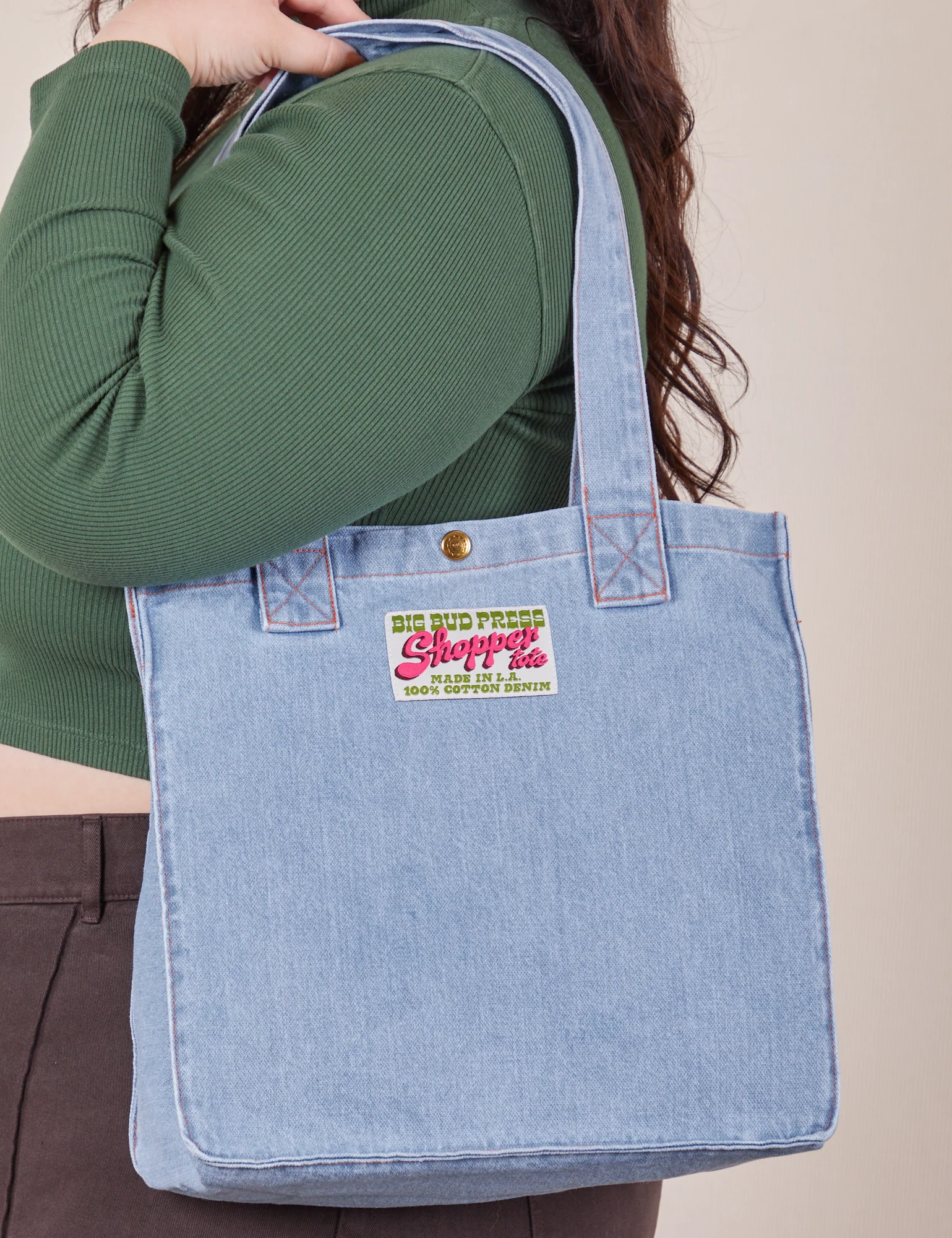 Denim Shopper Tote Bag - Image 6