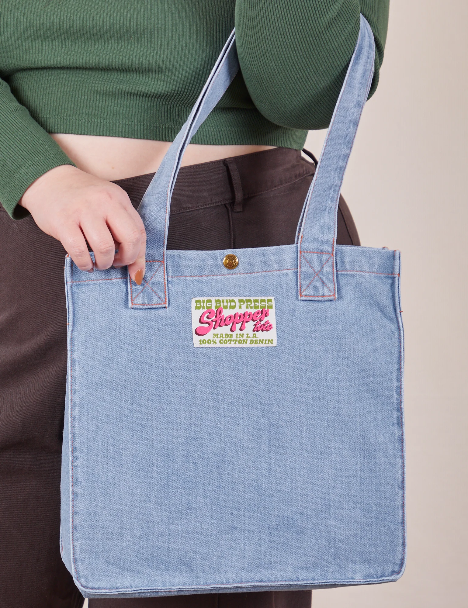 Denim Shopper Tote Bag - Image 7