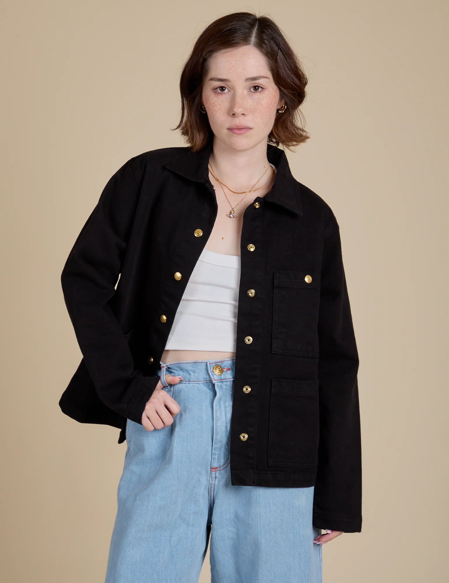 Denim Work Jacket - Basic Black - Image 17