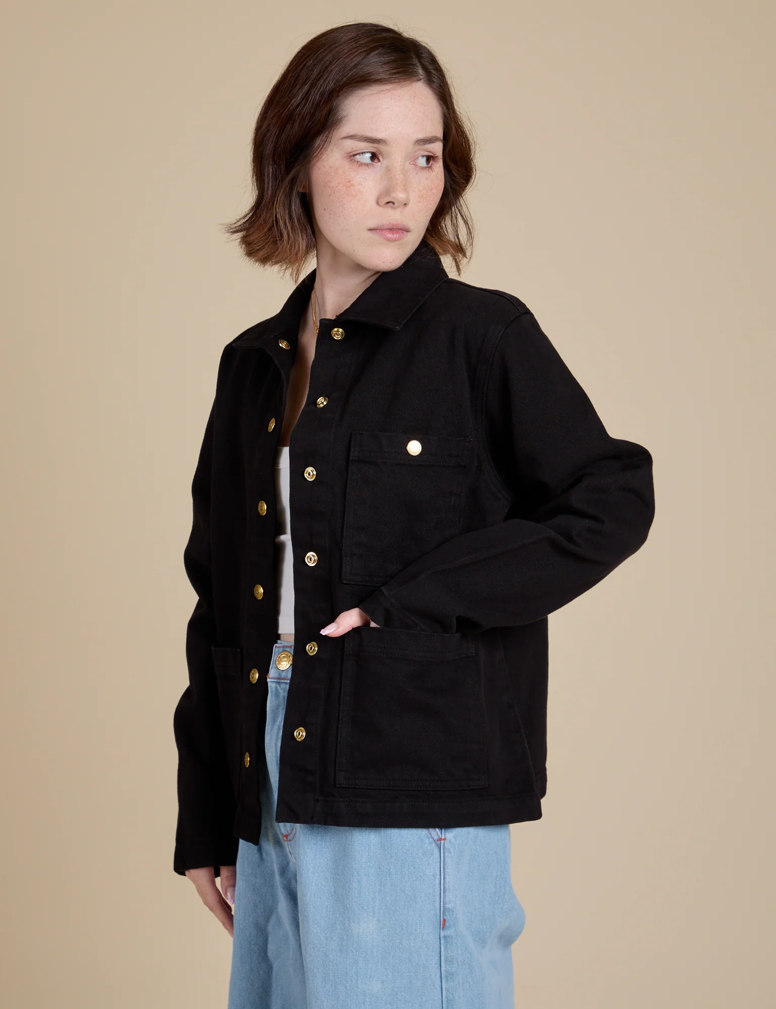 Denim Work Jacket - Basic Black - Image 18