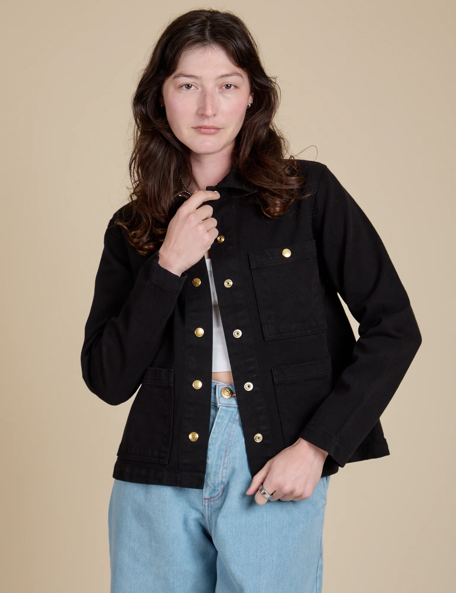 Denim Work Jacket - Basic Black - Image 3