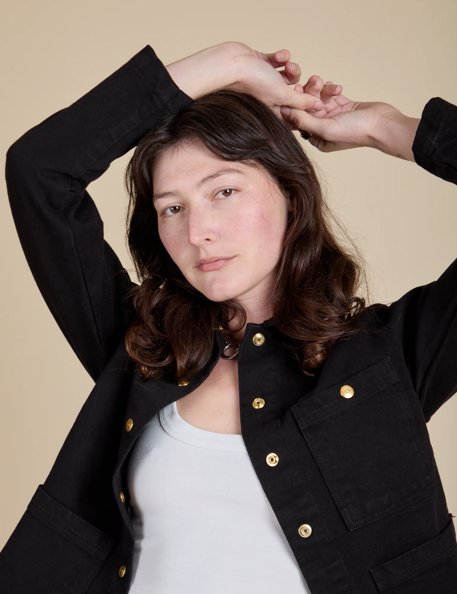 Denim Work Jacket - Basic Black - Image 4