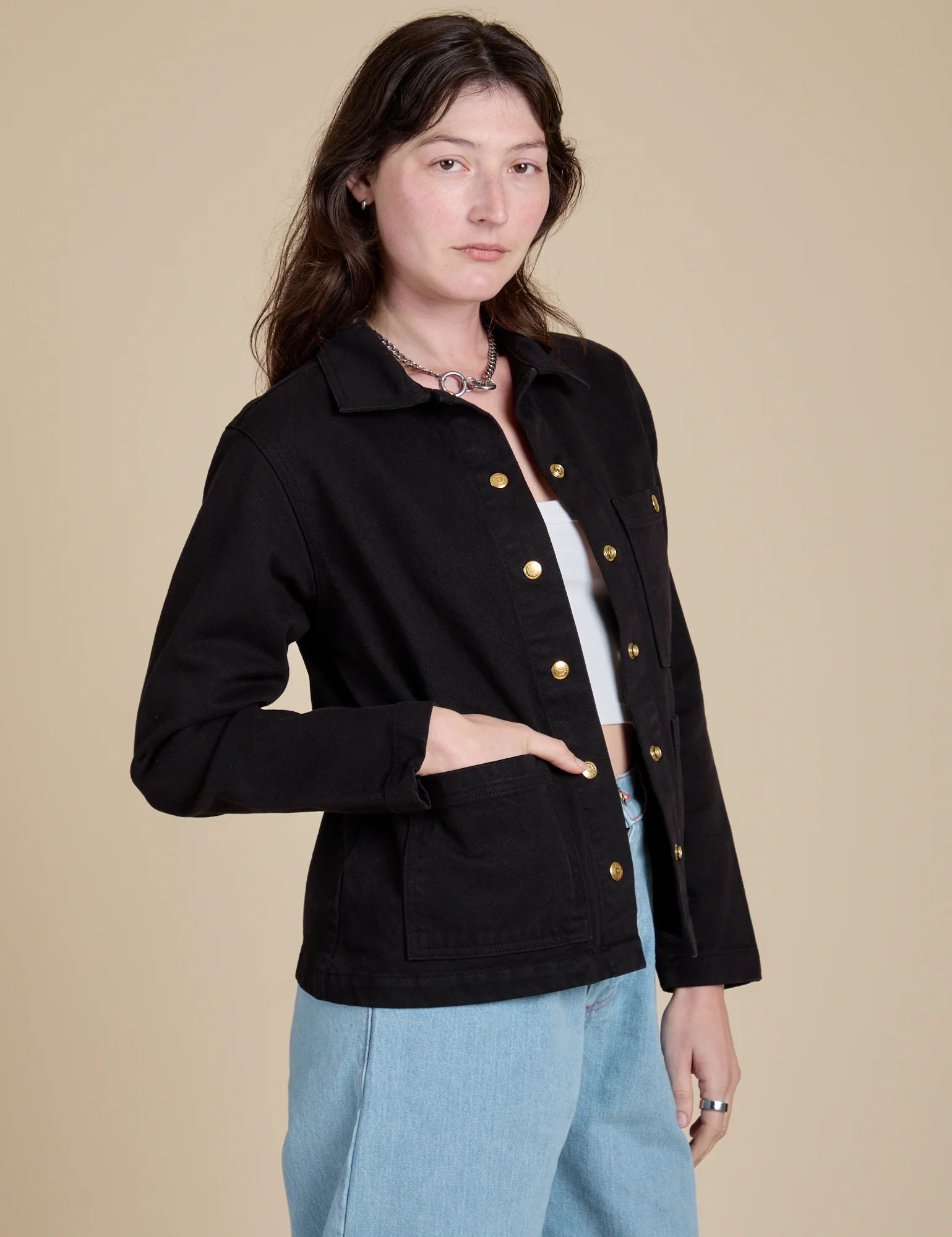 Denim Work Jacket - Basic Black - Image 5
