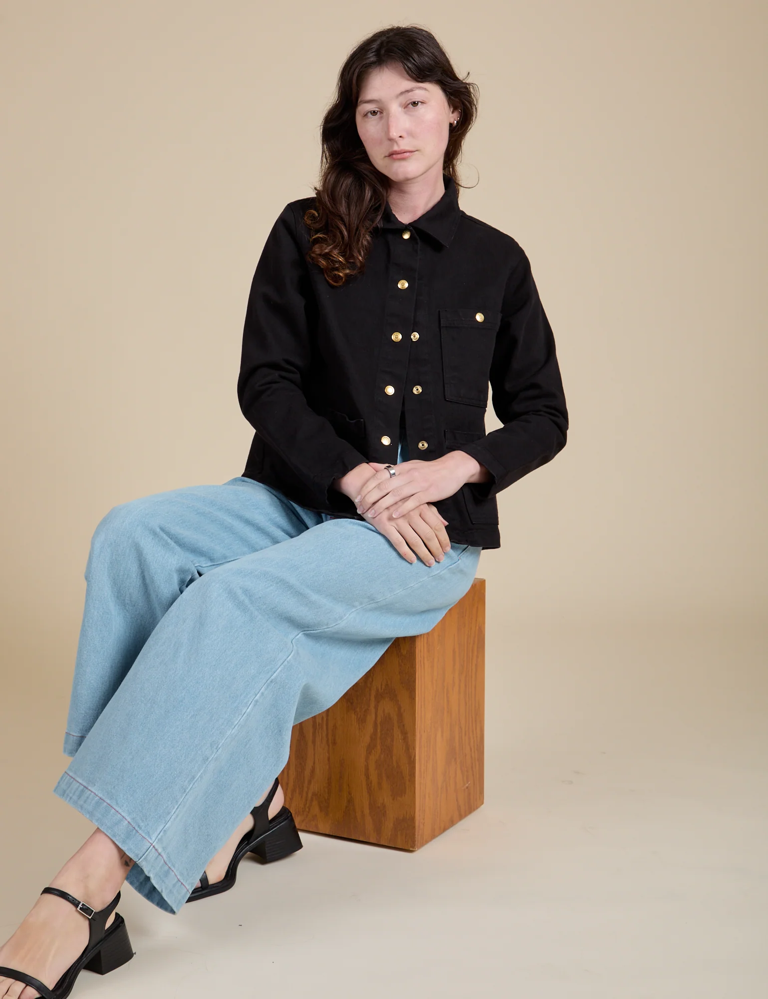 Denim Work Jacket - Basic Black - Image 9