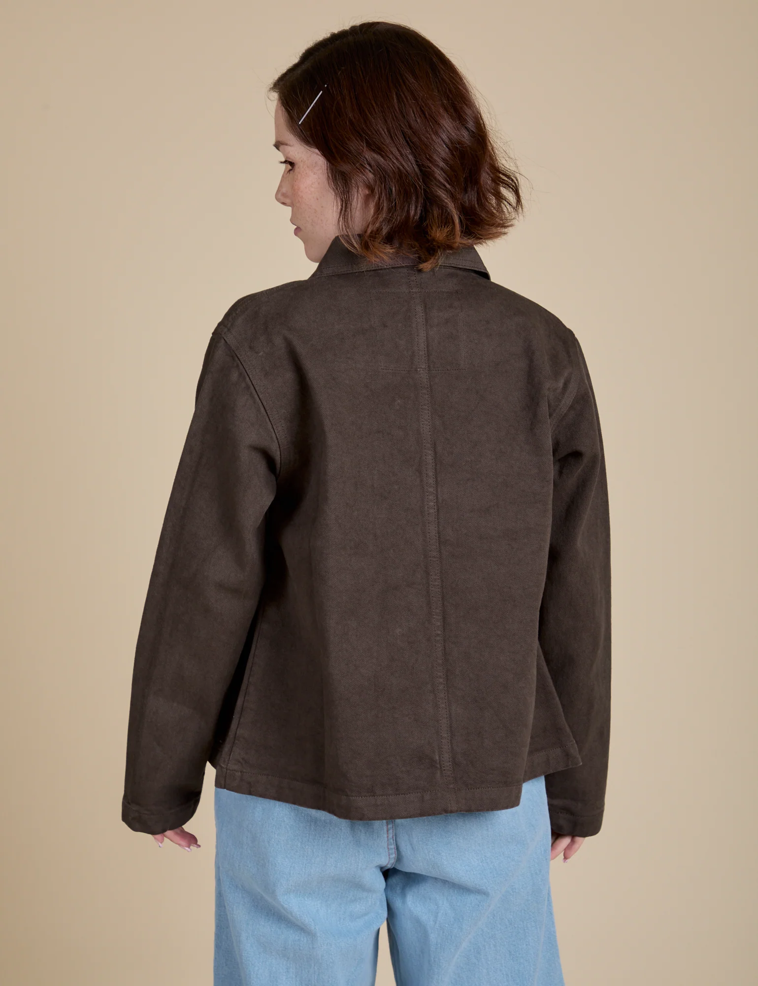 Denim Work Jacket - Espresso Brown - Image 15
