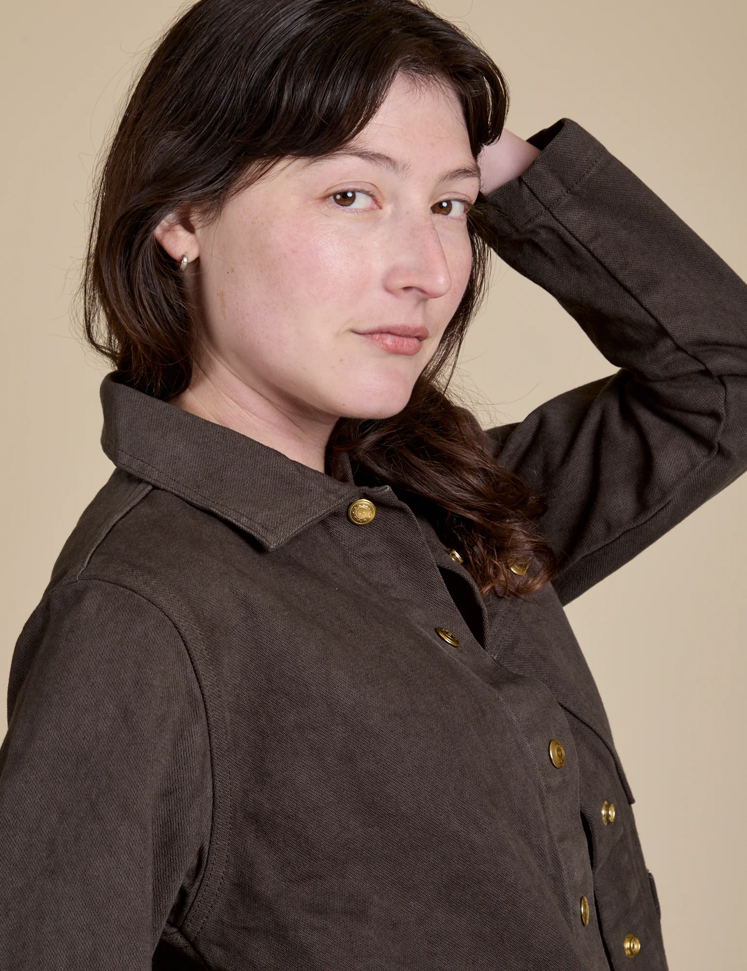 Denim Work Jacket - Espresso Brown - Image 21
