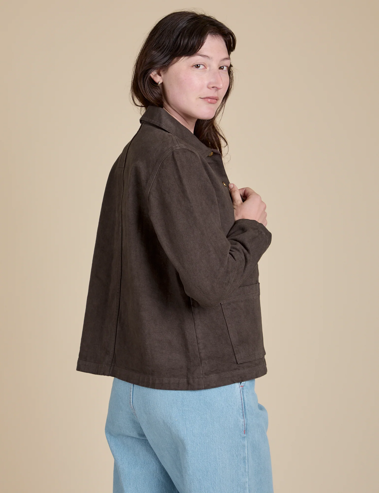 Denim Work Jacket - Espresso Brown - Image 22