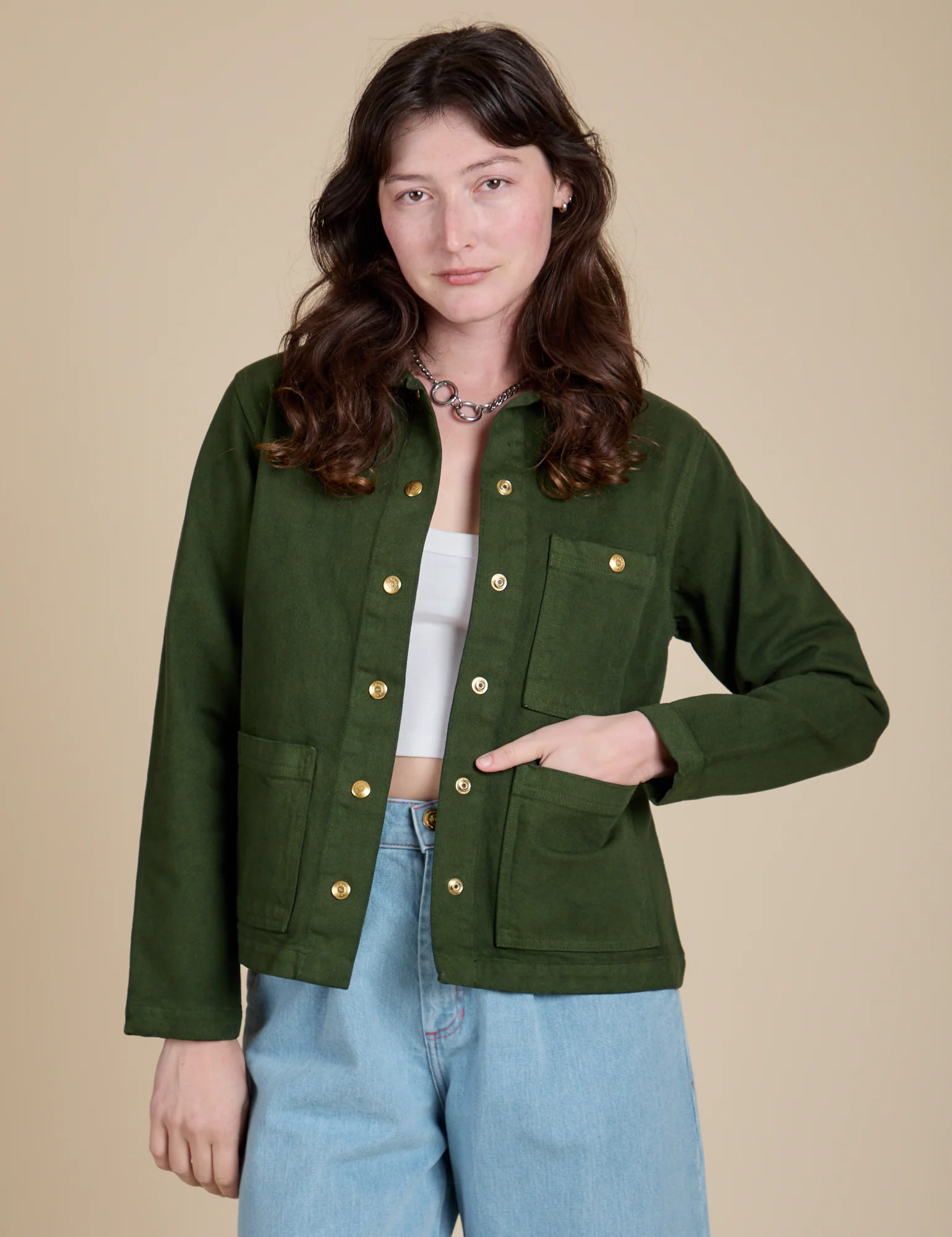 Denim Work Jacket - Evergreen - Image 7
