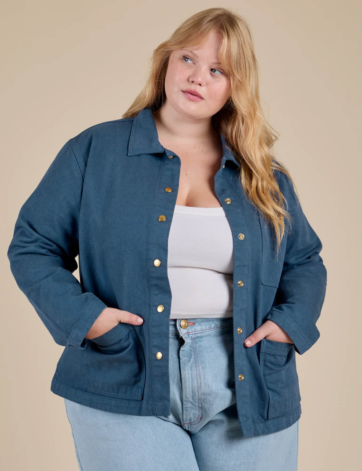 Denim Work Jacket - French Blue - Image 12
