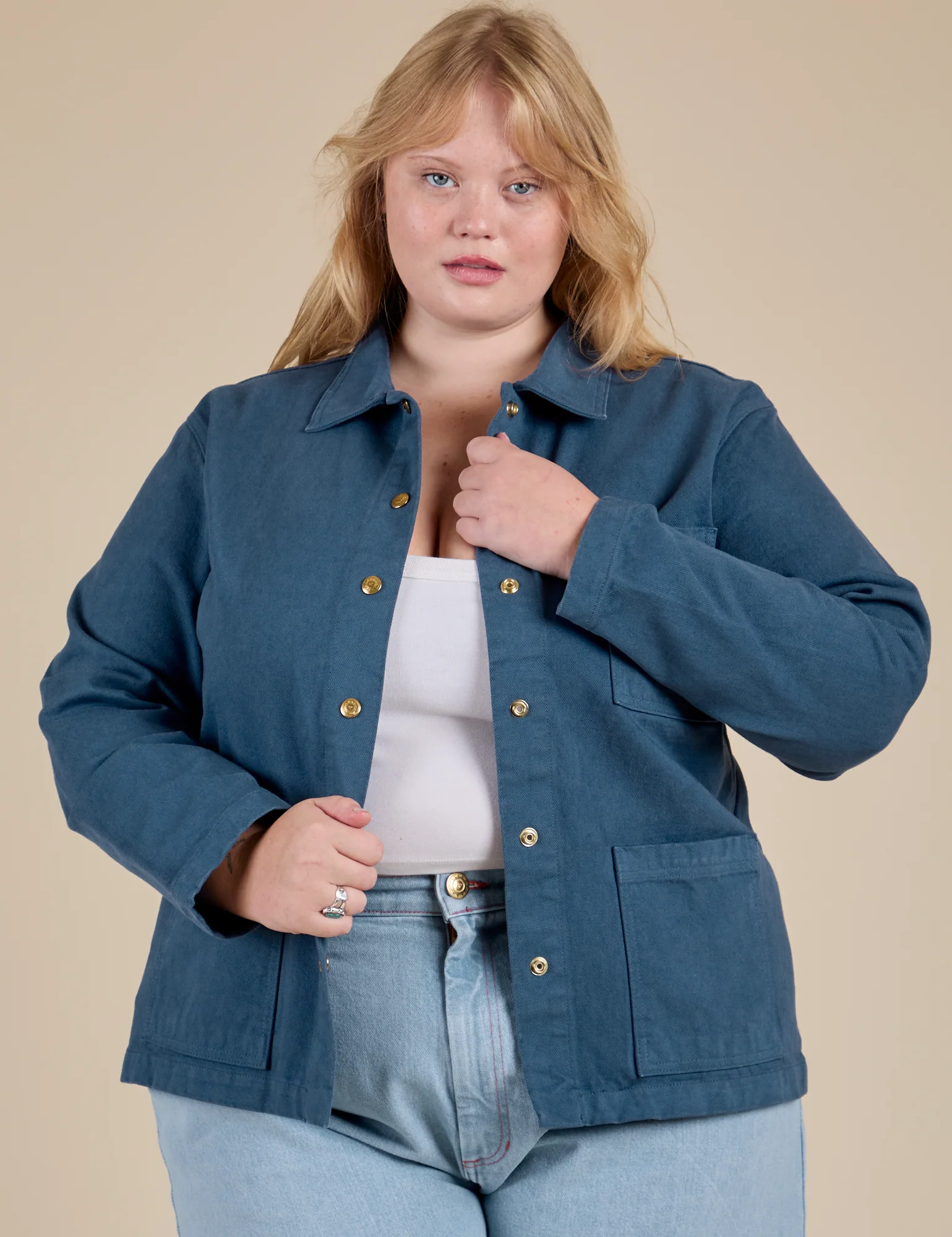 Denim Work Jacket - French Blue - Image 14