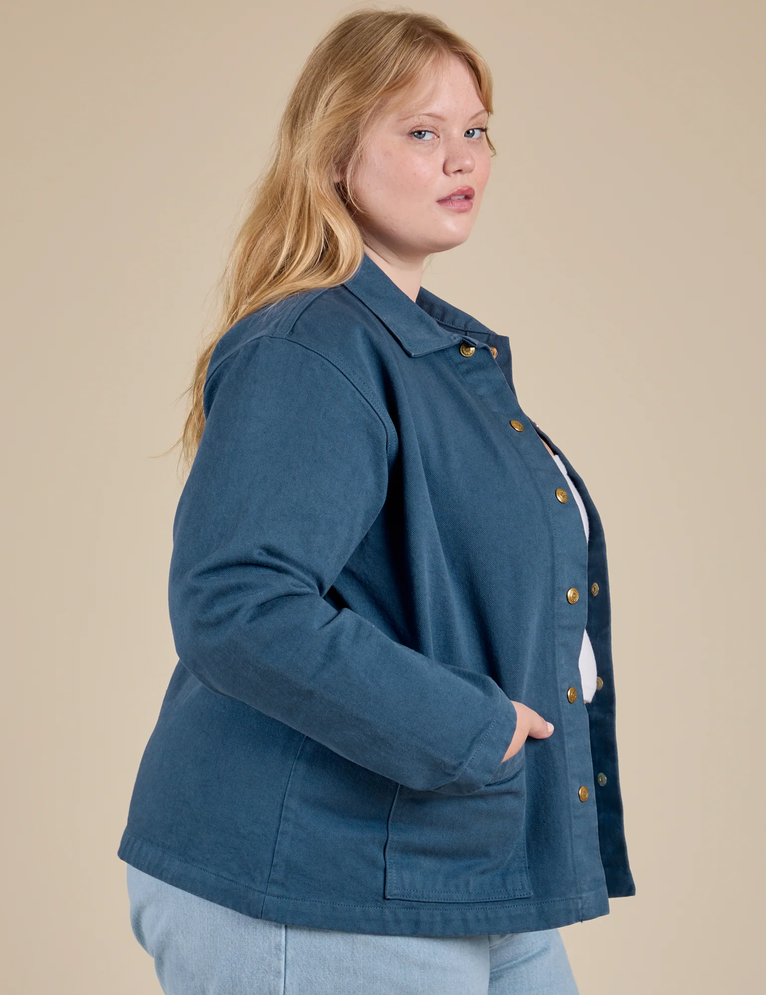 Denim Work Jacket - French Blue - Image 15