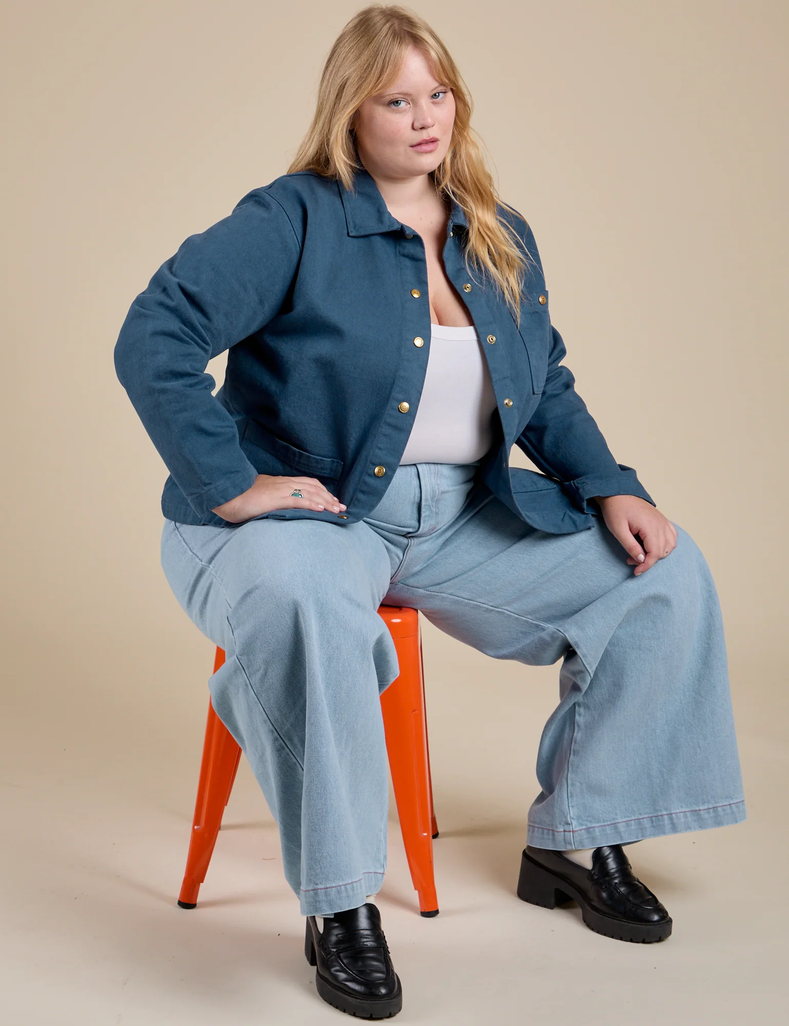 Denim Work Jacket - French Blue - Image 18