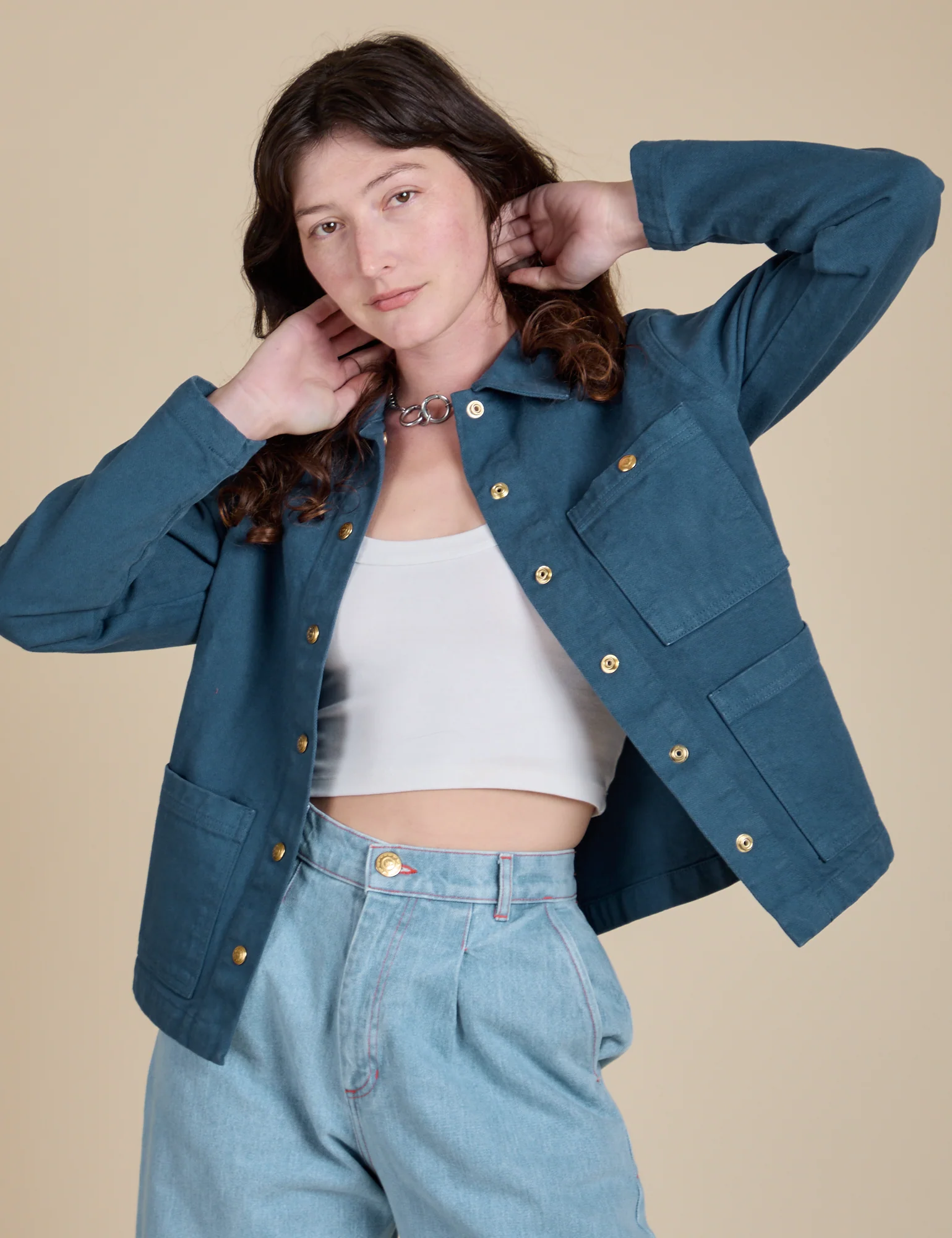 Denim Work Jacket - French Blue - Image 19