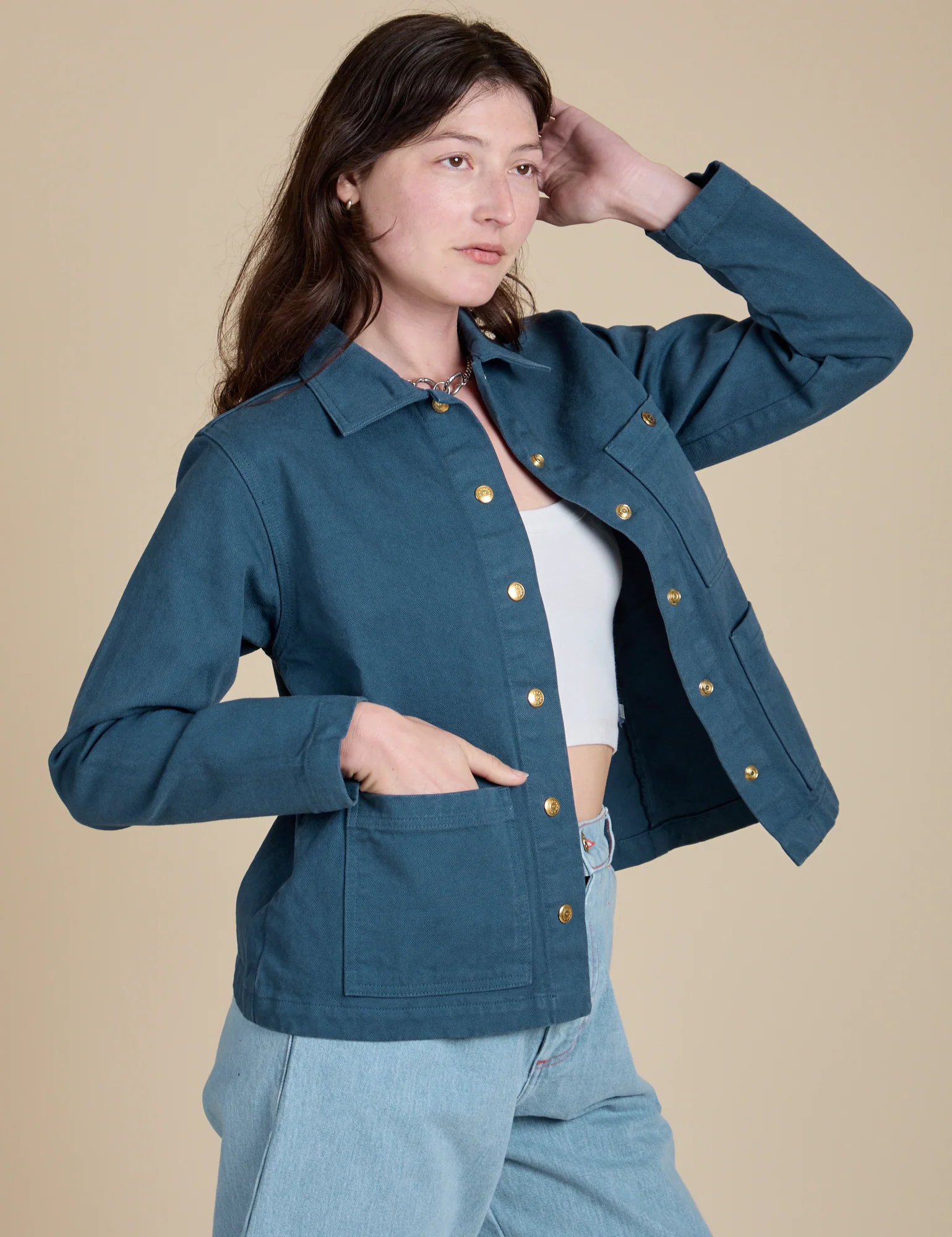 Denim Work Jacket - French Blue - Image 21