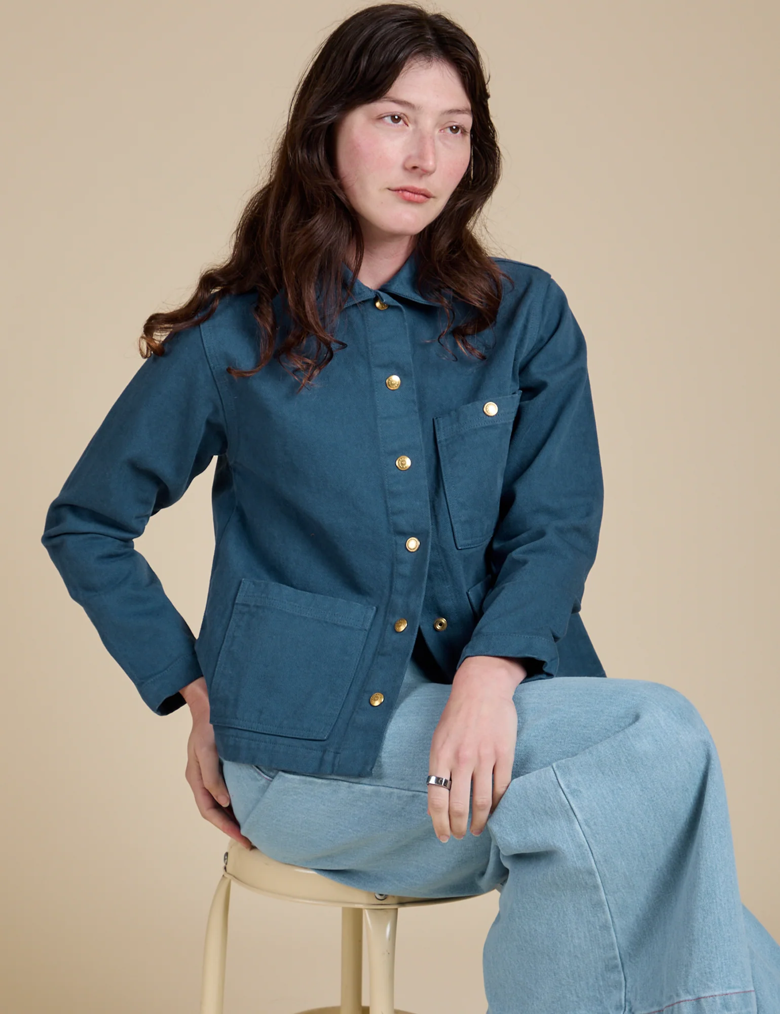Denim Work Jacket - French Blue - Image 26