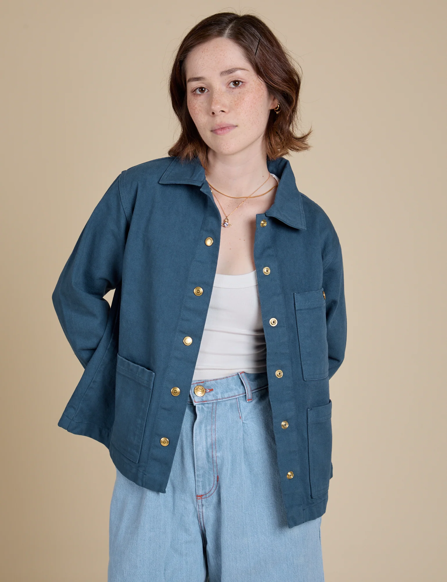 Denim Work Jacket - French Blue - Image 3