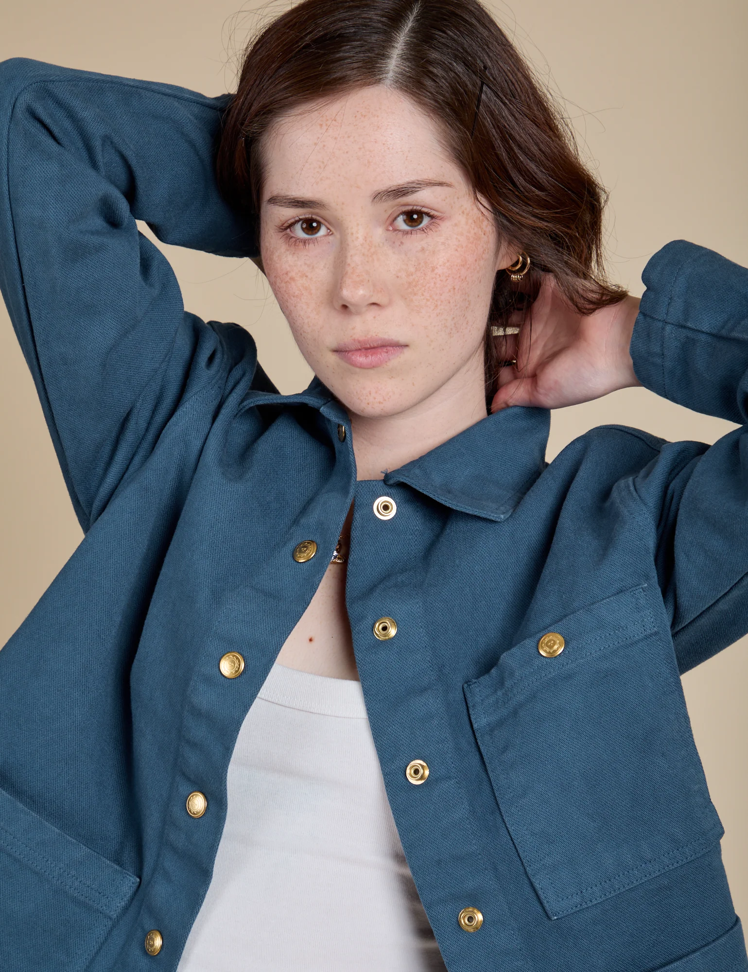 Denim Work Jacket - French Blue - Image 4