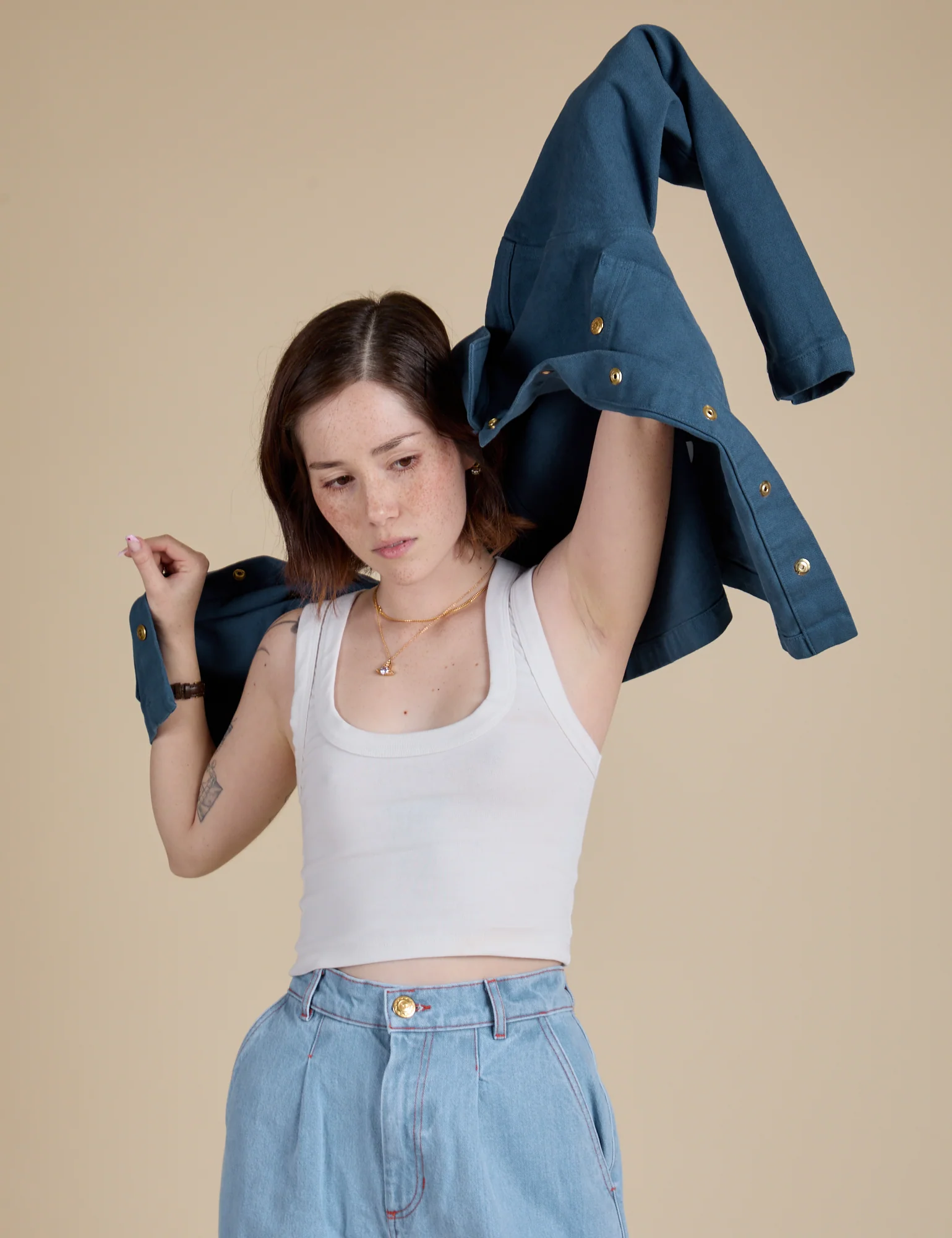 Denim Work Jacket - French Blue - Image 5