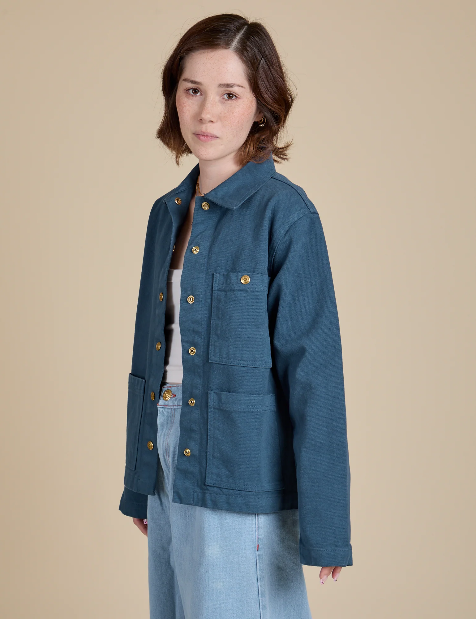 Denim Work Jacket - French Blue - Image 6