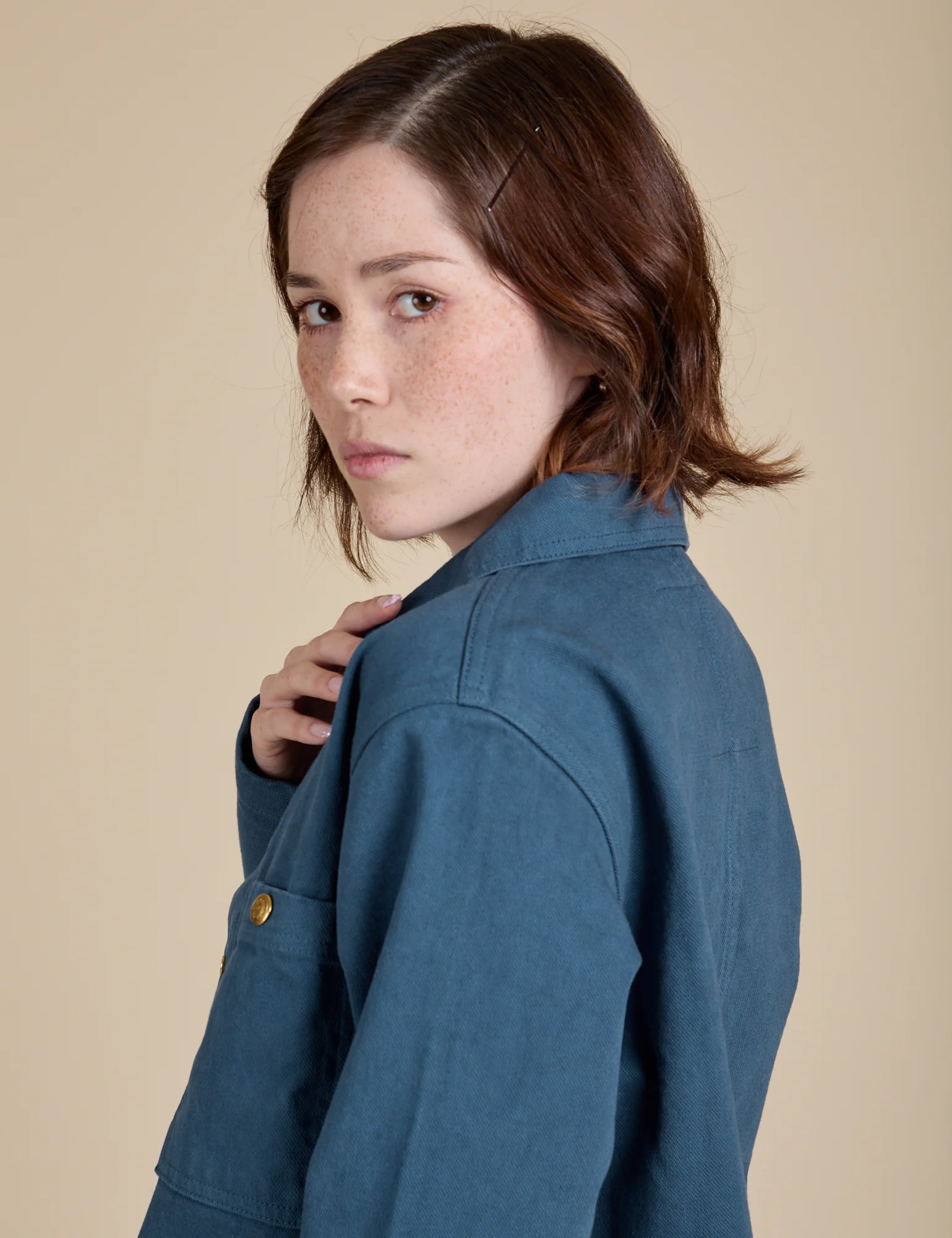 Denim Work Jacket - French Blue - Image 7