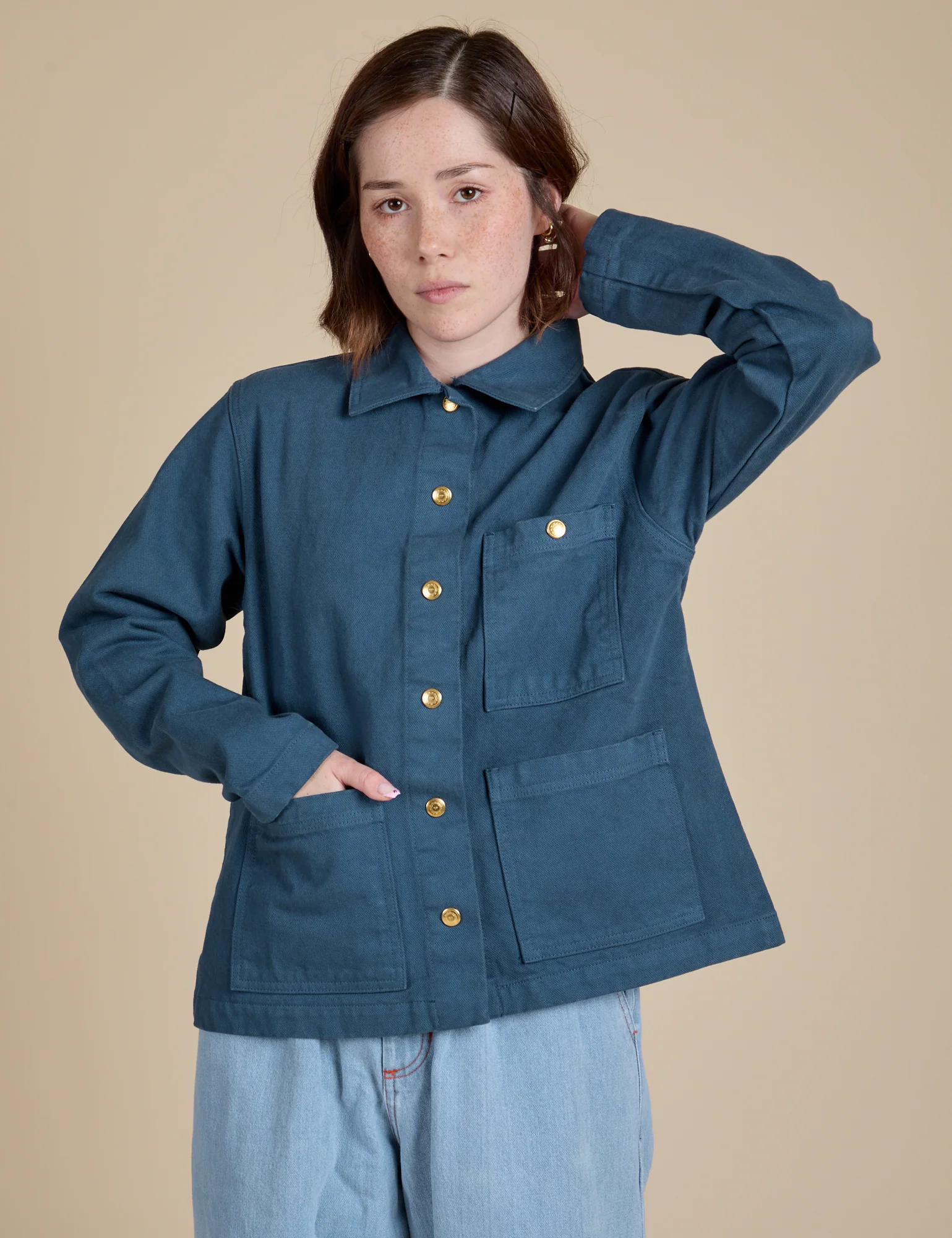 Denim Work Jacket - French Blue - Image 9