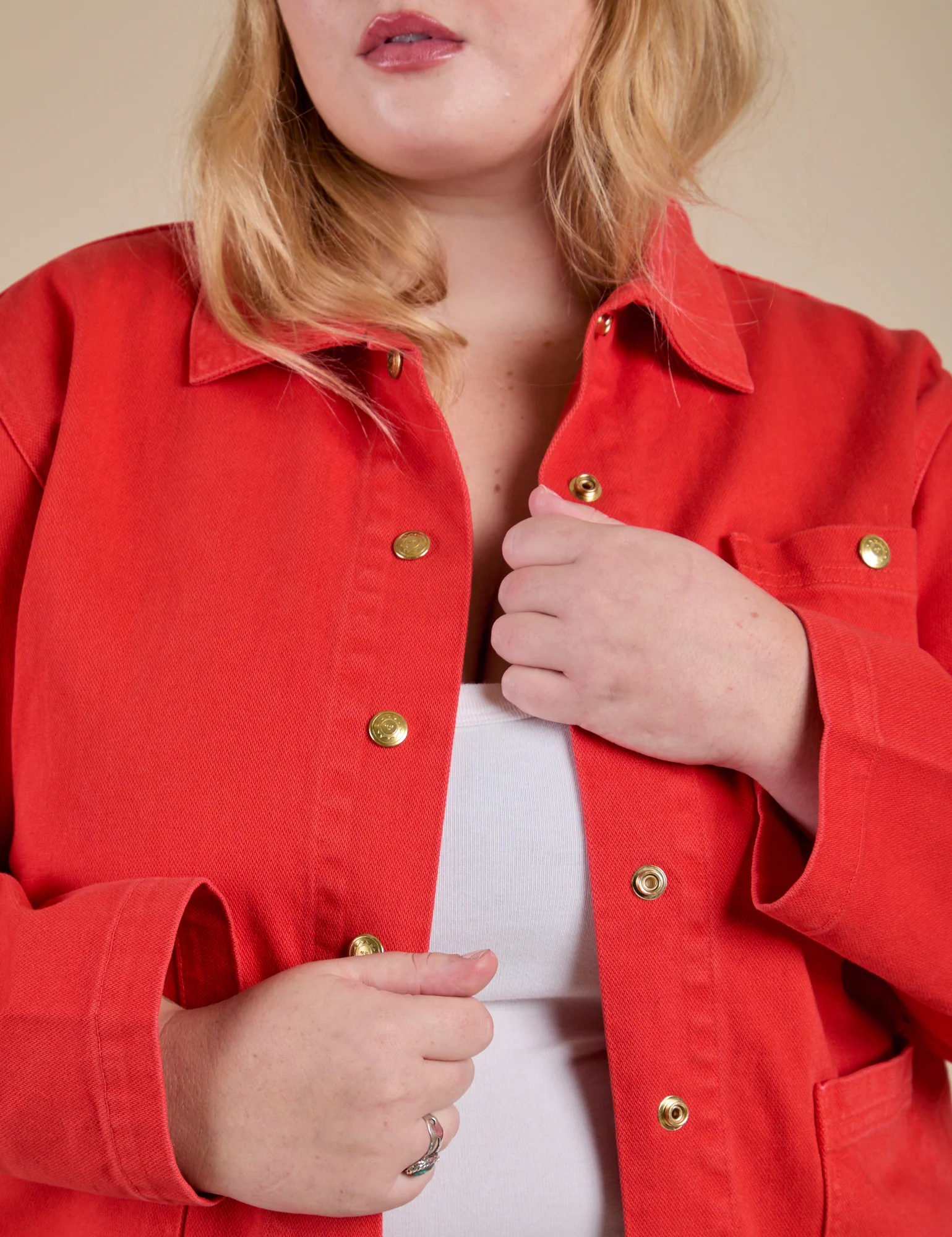 Denim Work Jacket - Mustang Red - Image 12