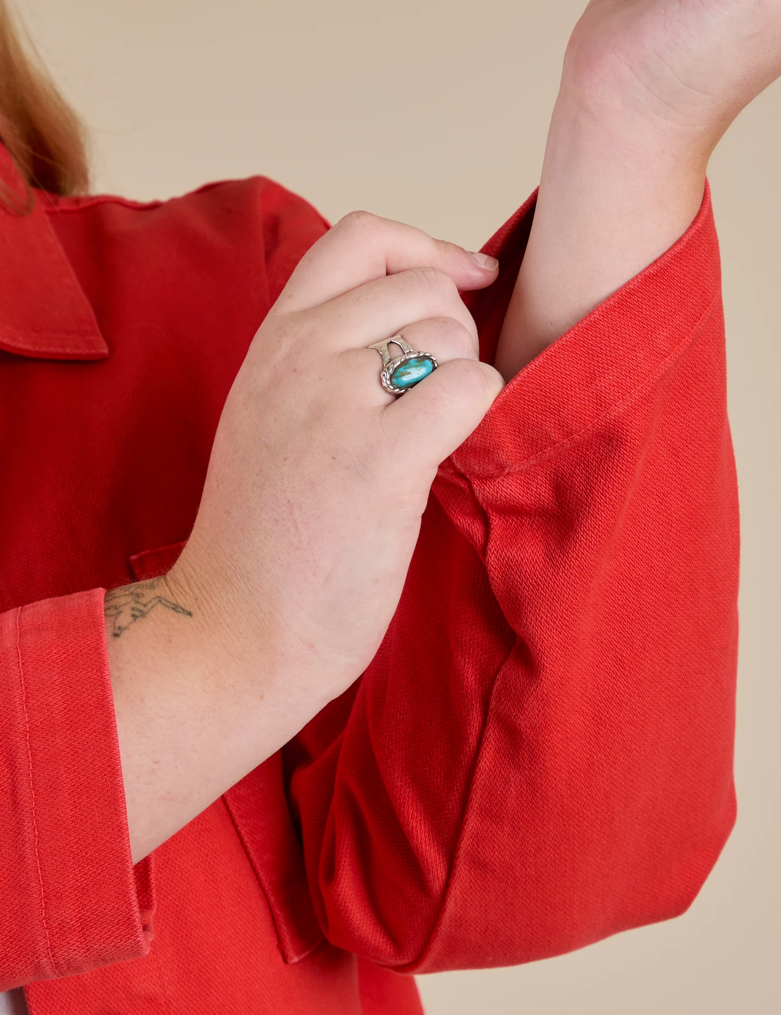 Denim Work Jacket - Mustang Red - Image 14