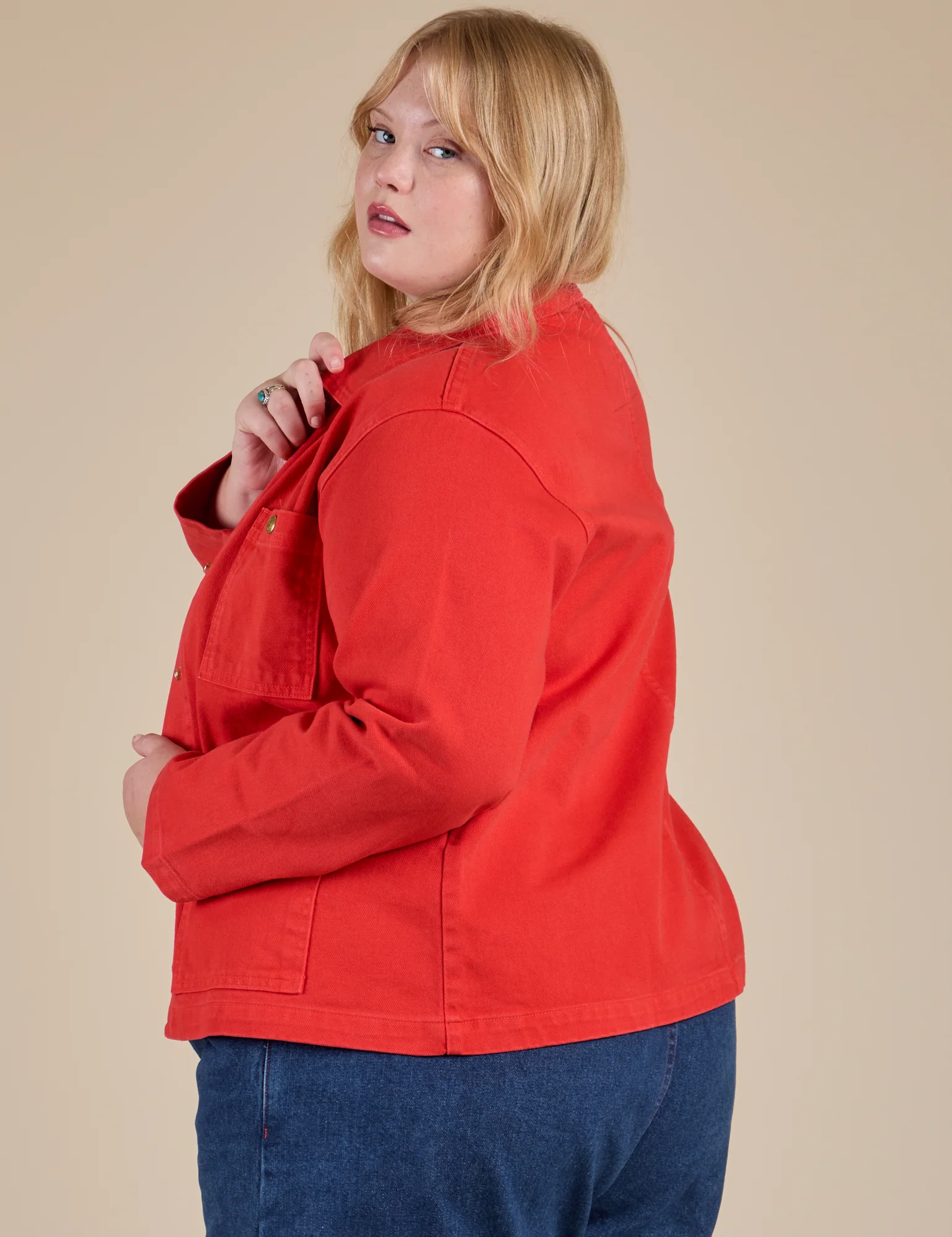 Denim Work Jacket - Mustang Red - Image 17