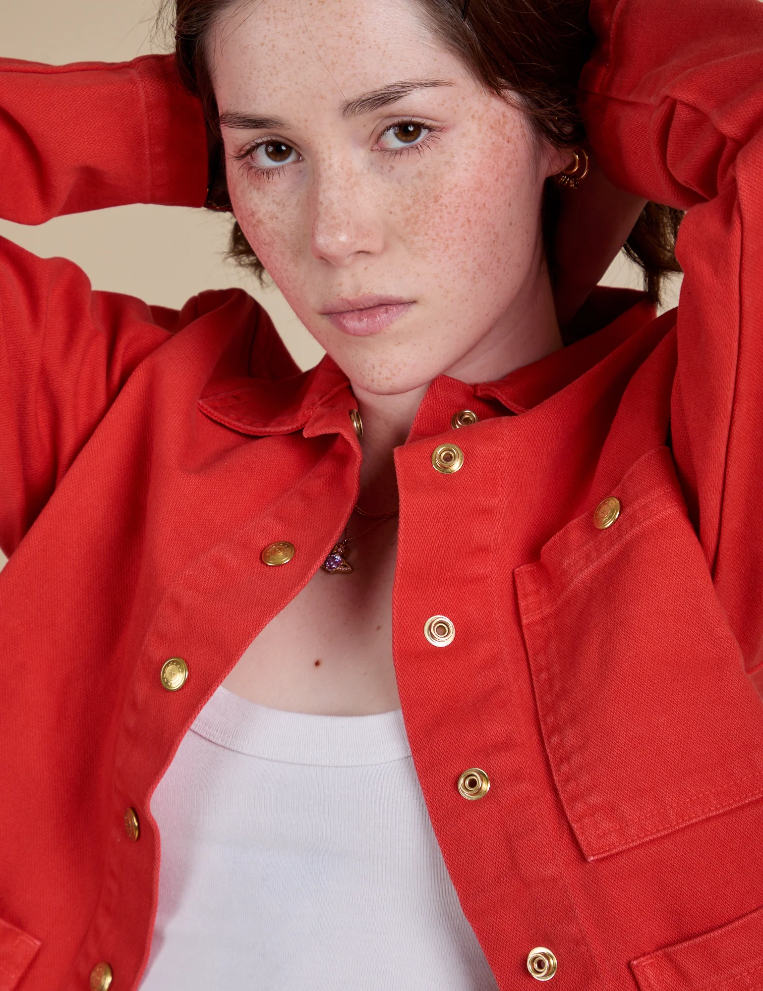 Denim Work Jacket - Mustang Red - Image 20