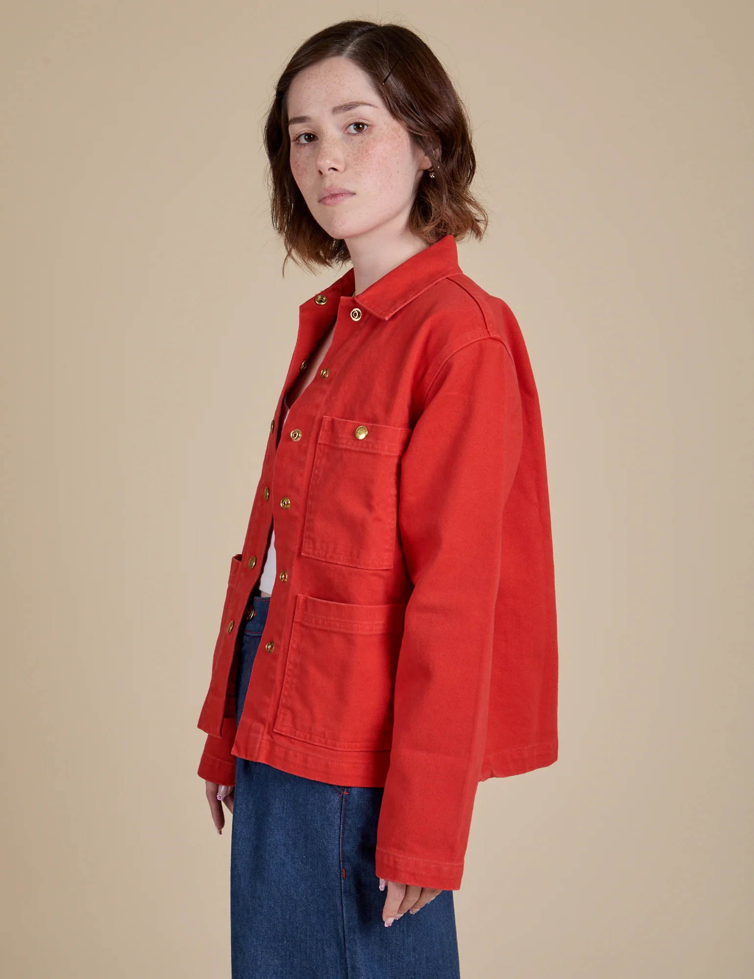 Denim Work Jacket - Mustang Red - Image 21