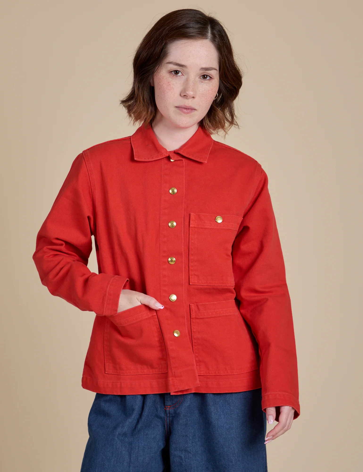 Denim Work Jacket - Mustang Red - Image 25
