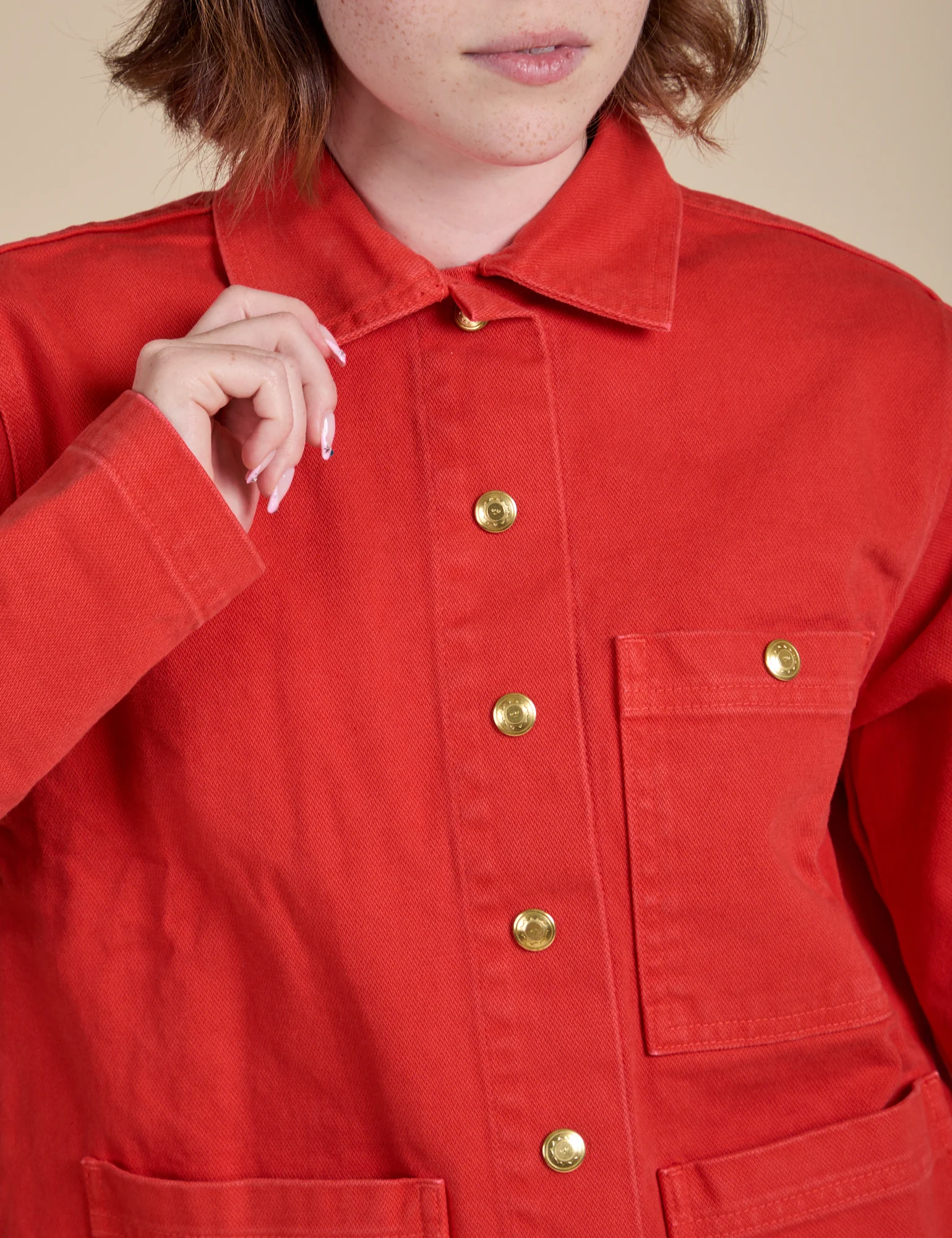 Denim Work Jacket - Mustang Red - Image 26