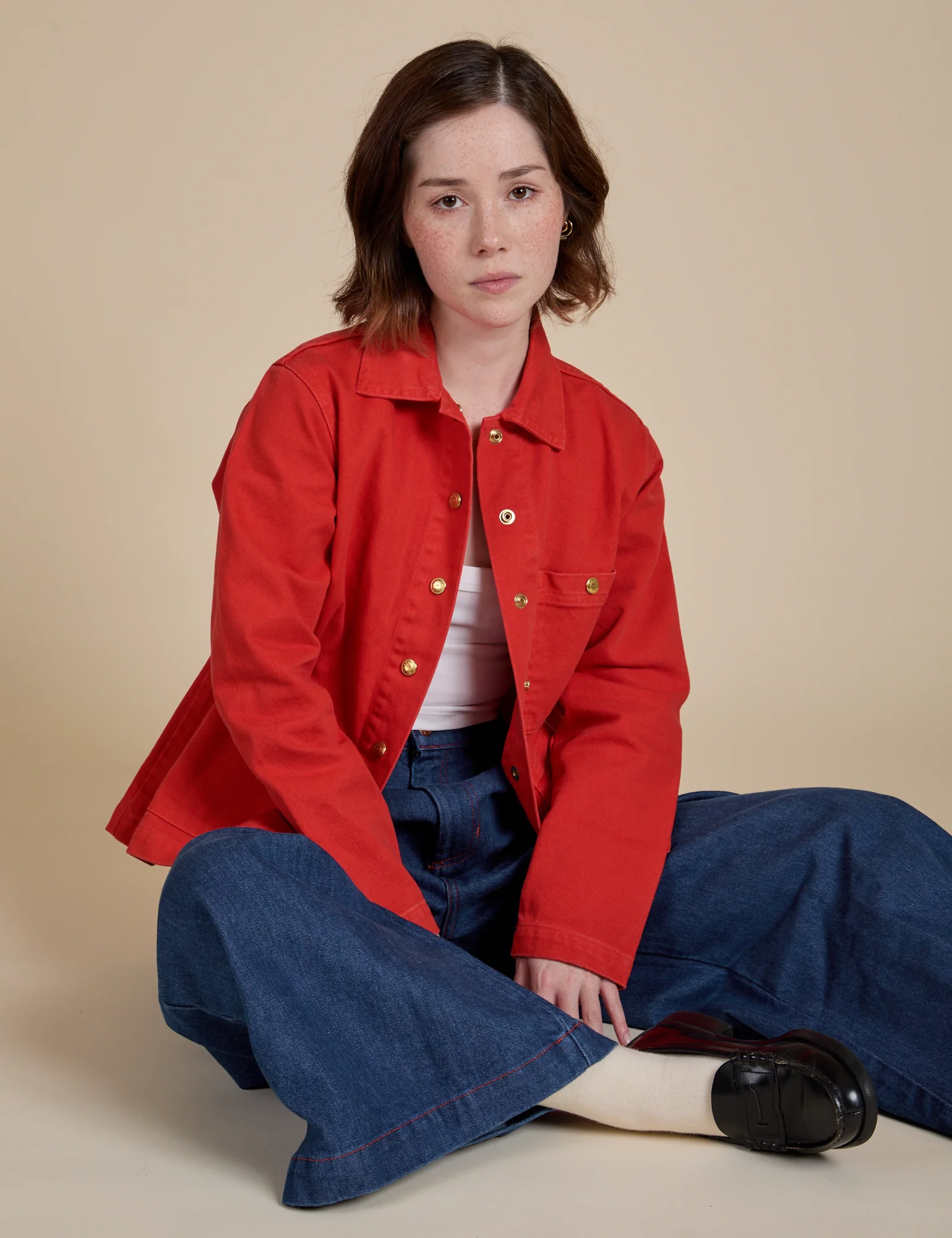 Denim Work Jacket - Mustang Red - Image 28
