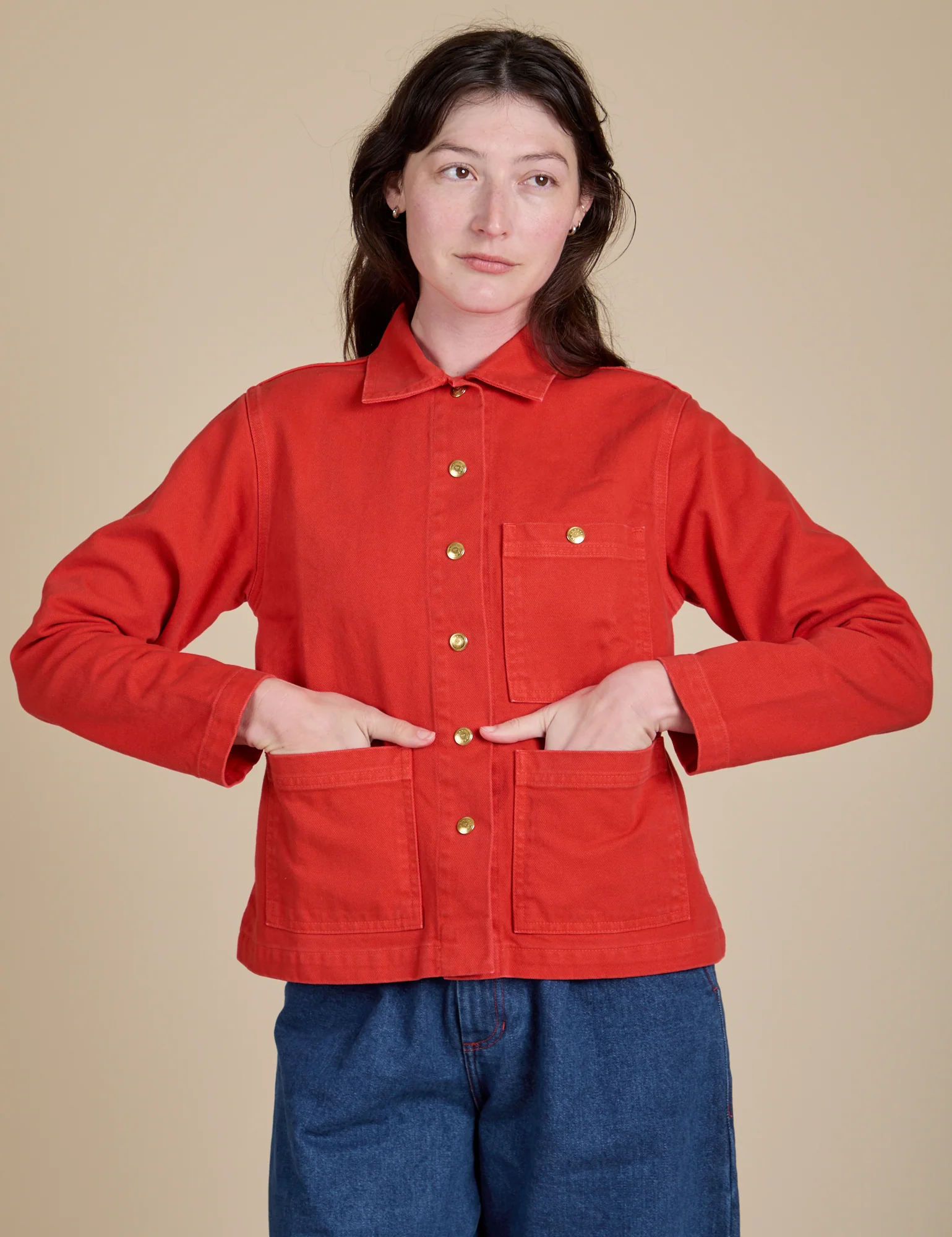 Denim Work Jacket - Mustang Red - Image 3
