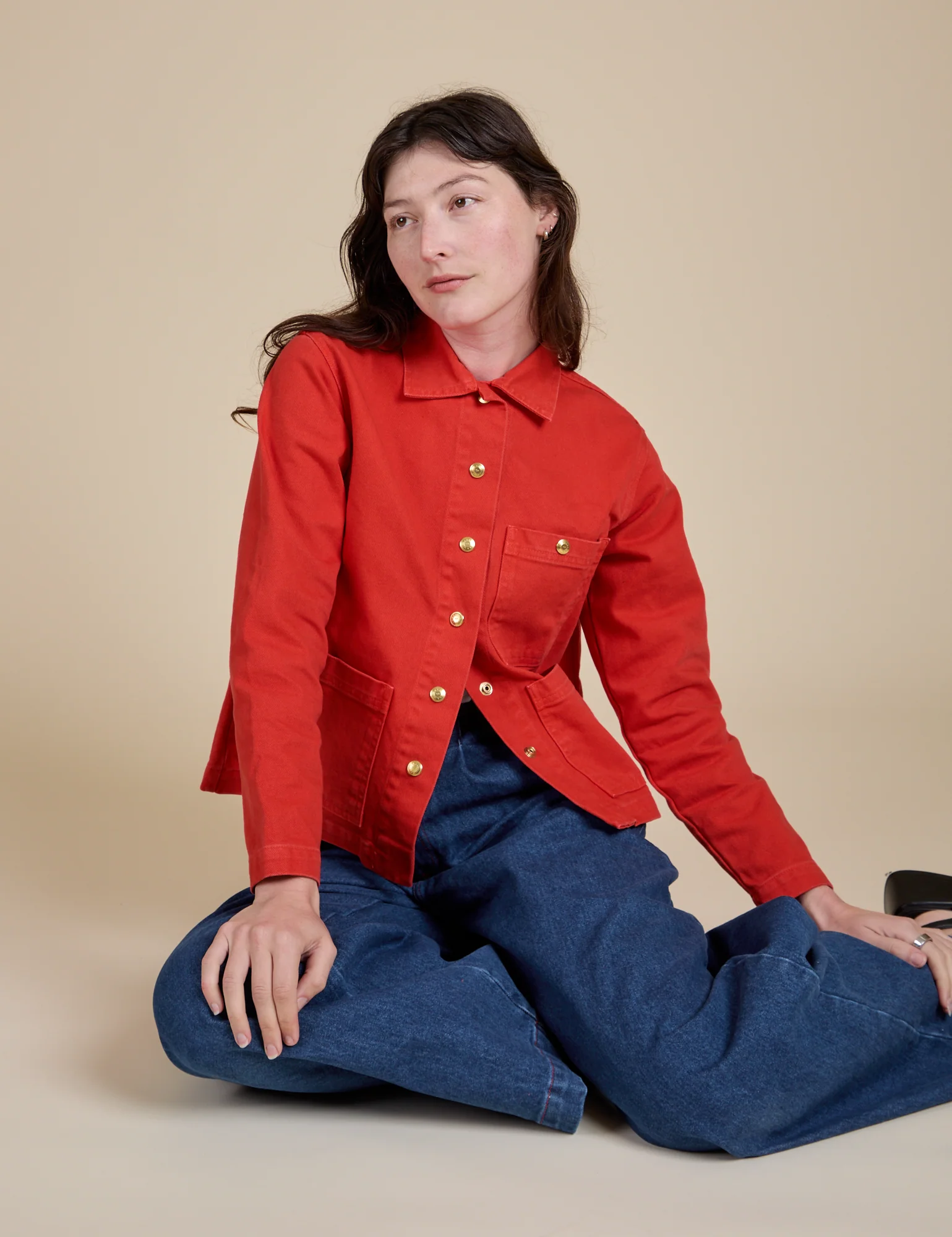 Denim Work Jacket - Mustang Red - Image 5