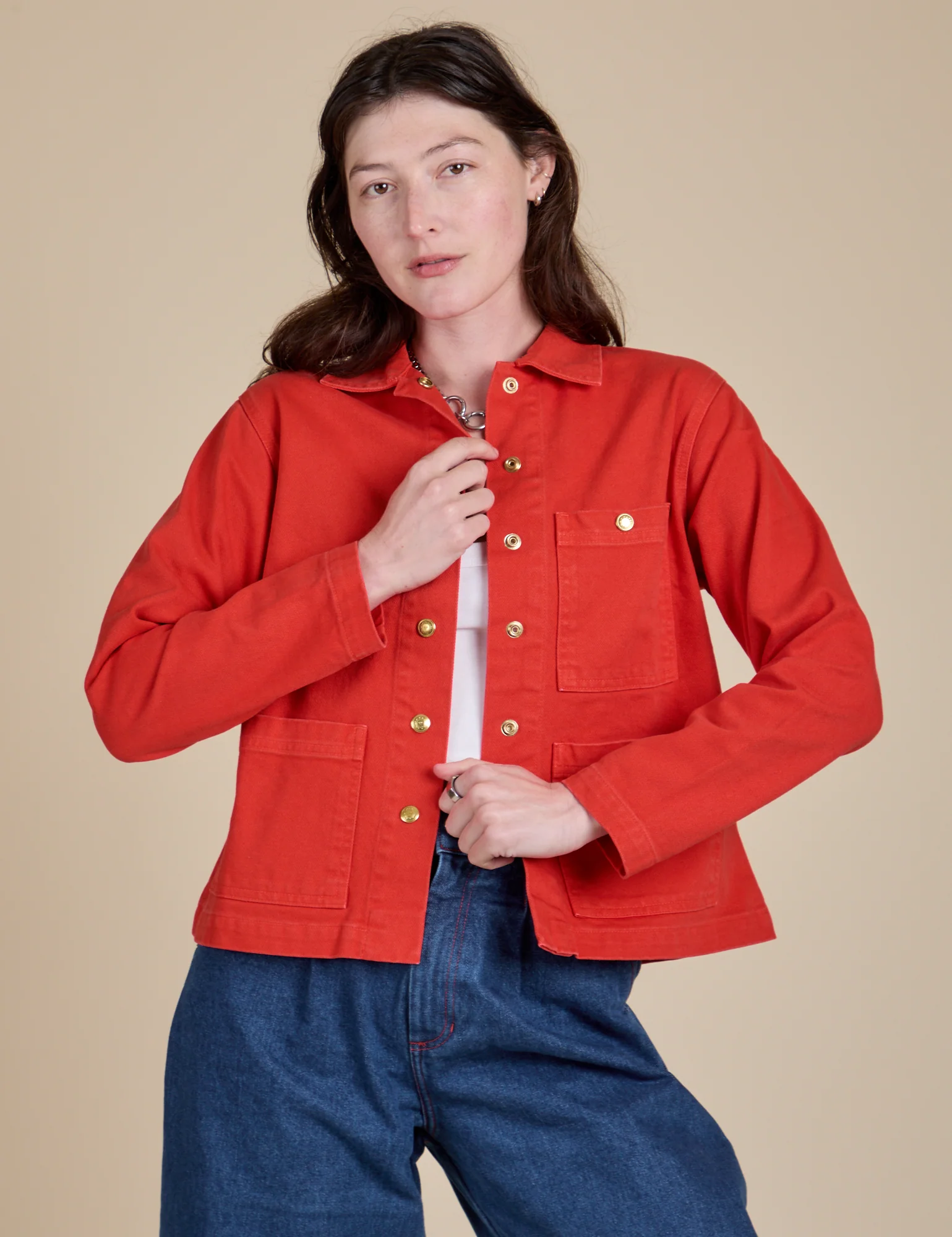 Denim Work Jacket - Mustang Red - Image 6