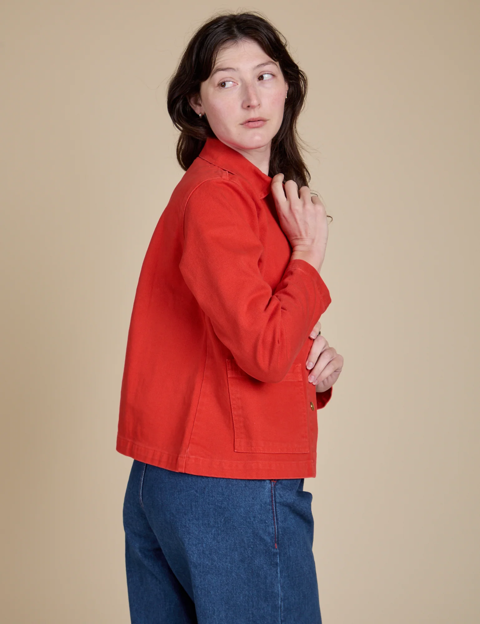 Denim Work Jacket - Mustang Red - Image 8