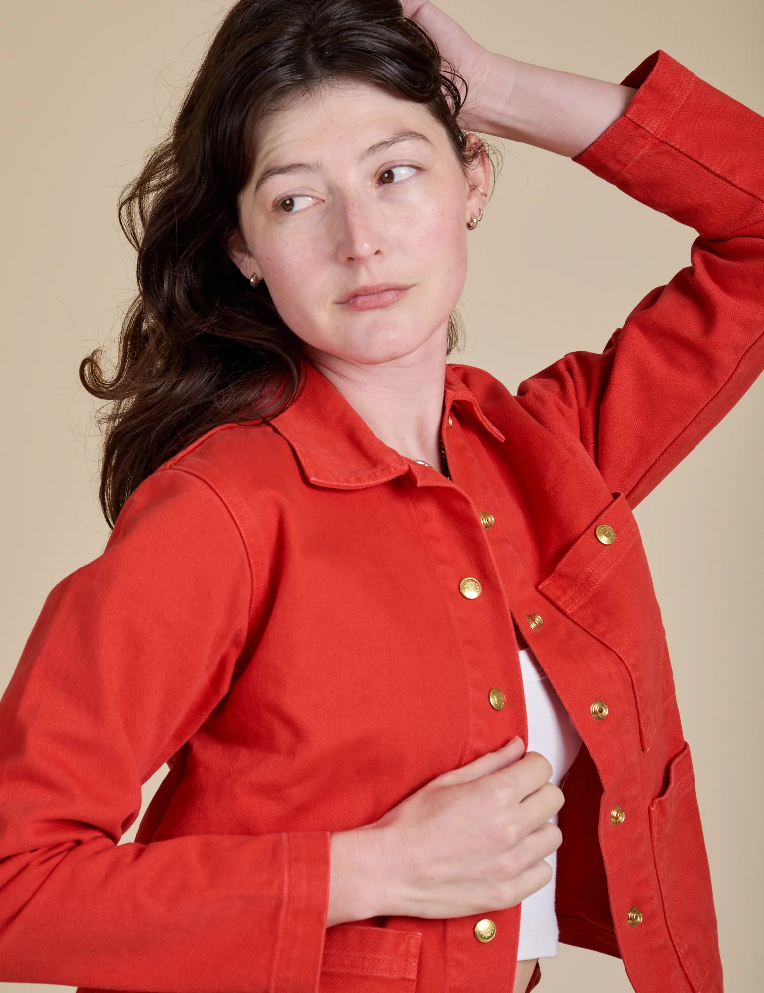 Denim Work Jacket - Mustang Red - Image 9