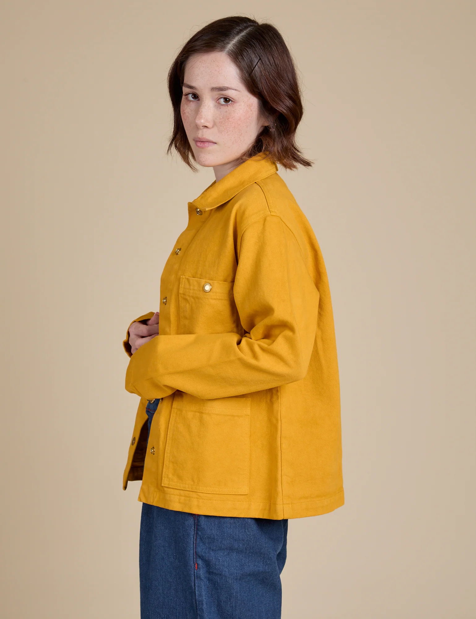 Denim Work Jacket - Mustard Yellow - Image 11