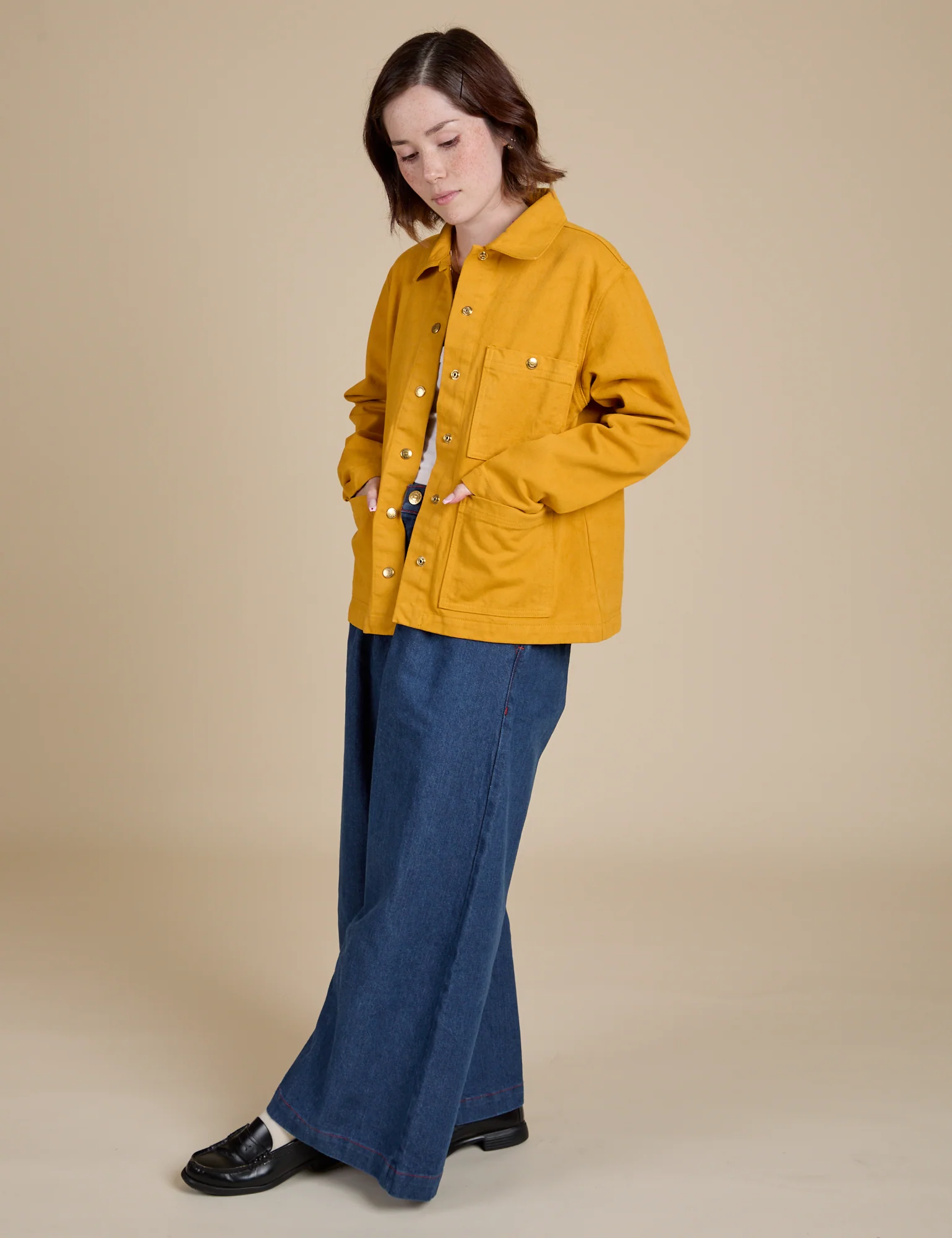 Denim Work Jacket - Mustard Yellow - Image 12