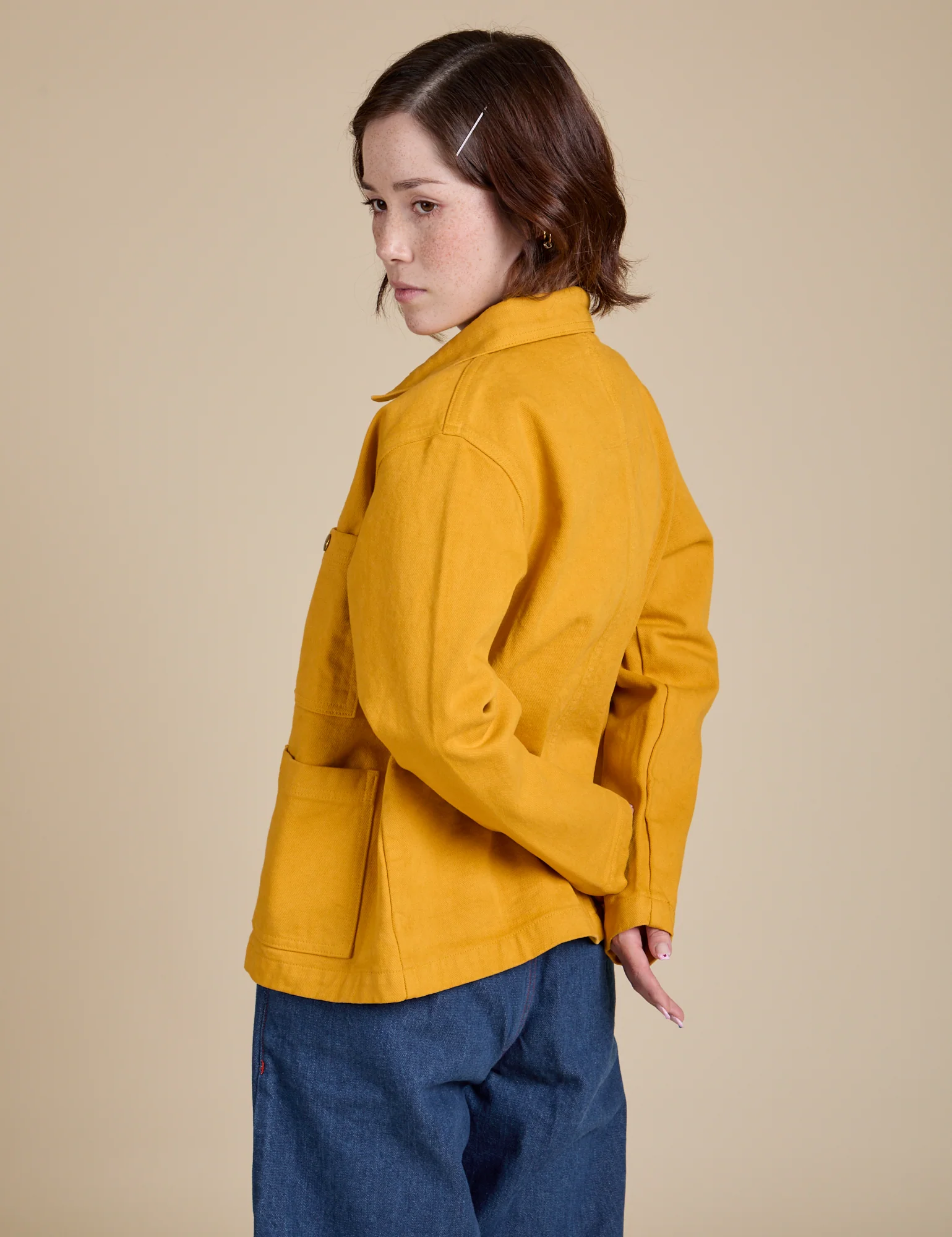 Denim Work Jacket - Mustard Yellow - Image 13