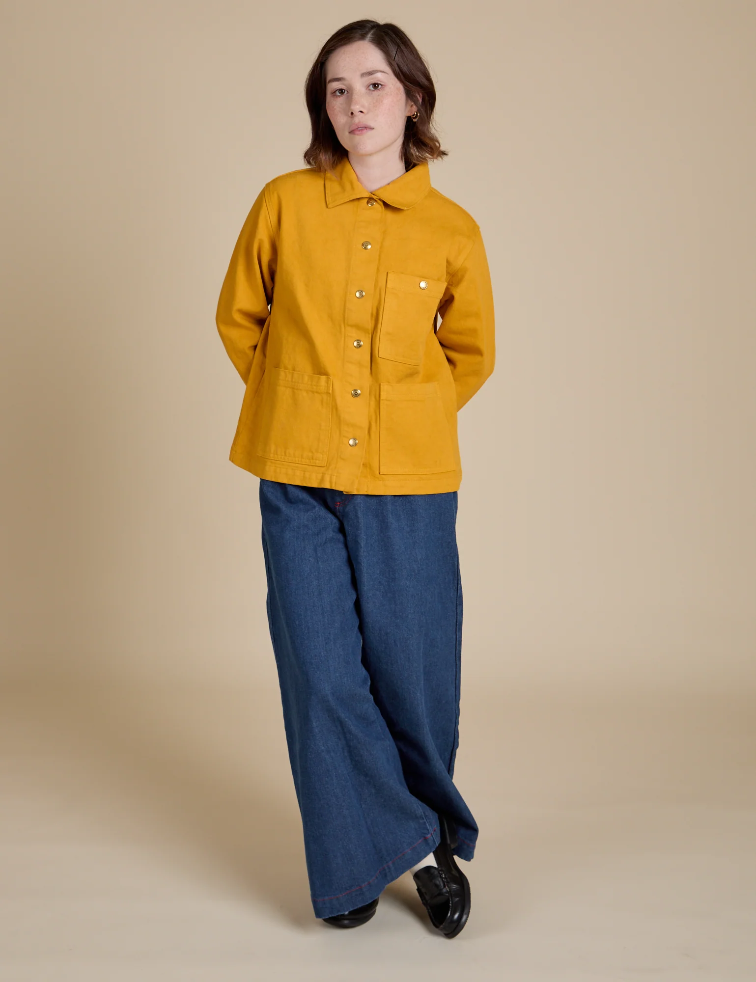 Denim Work Jacket - Mustard Yellow - Image 14