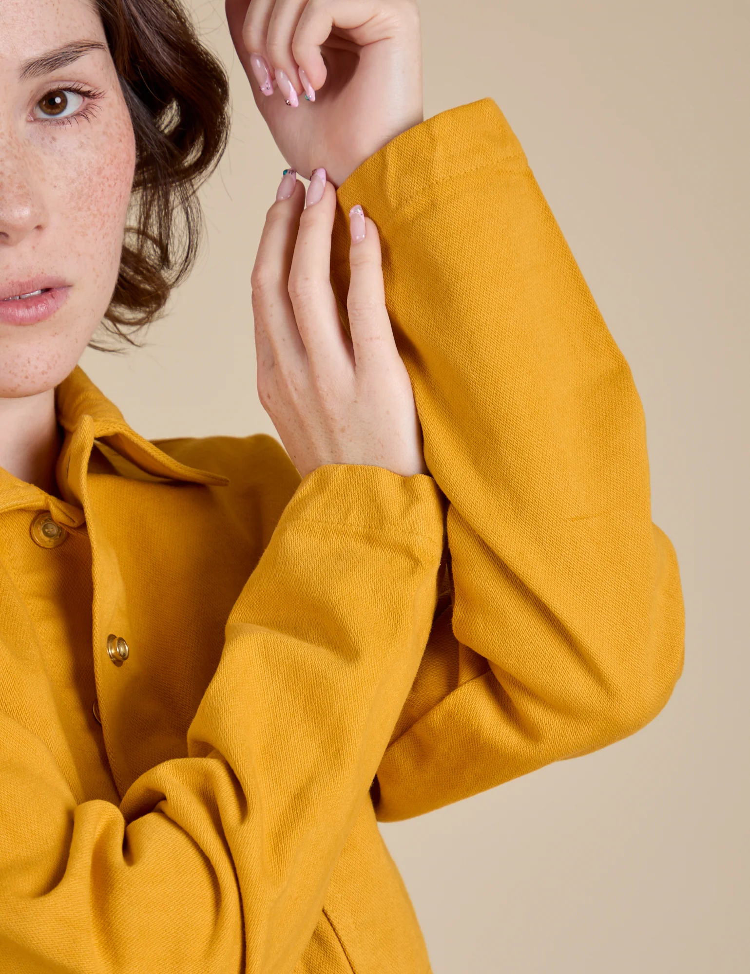 Denim Work Jacket - Mustard Yellow - Image 15