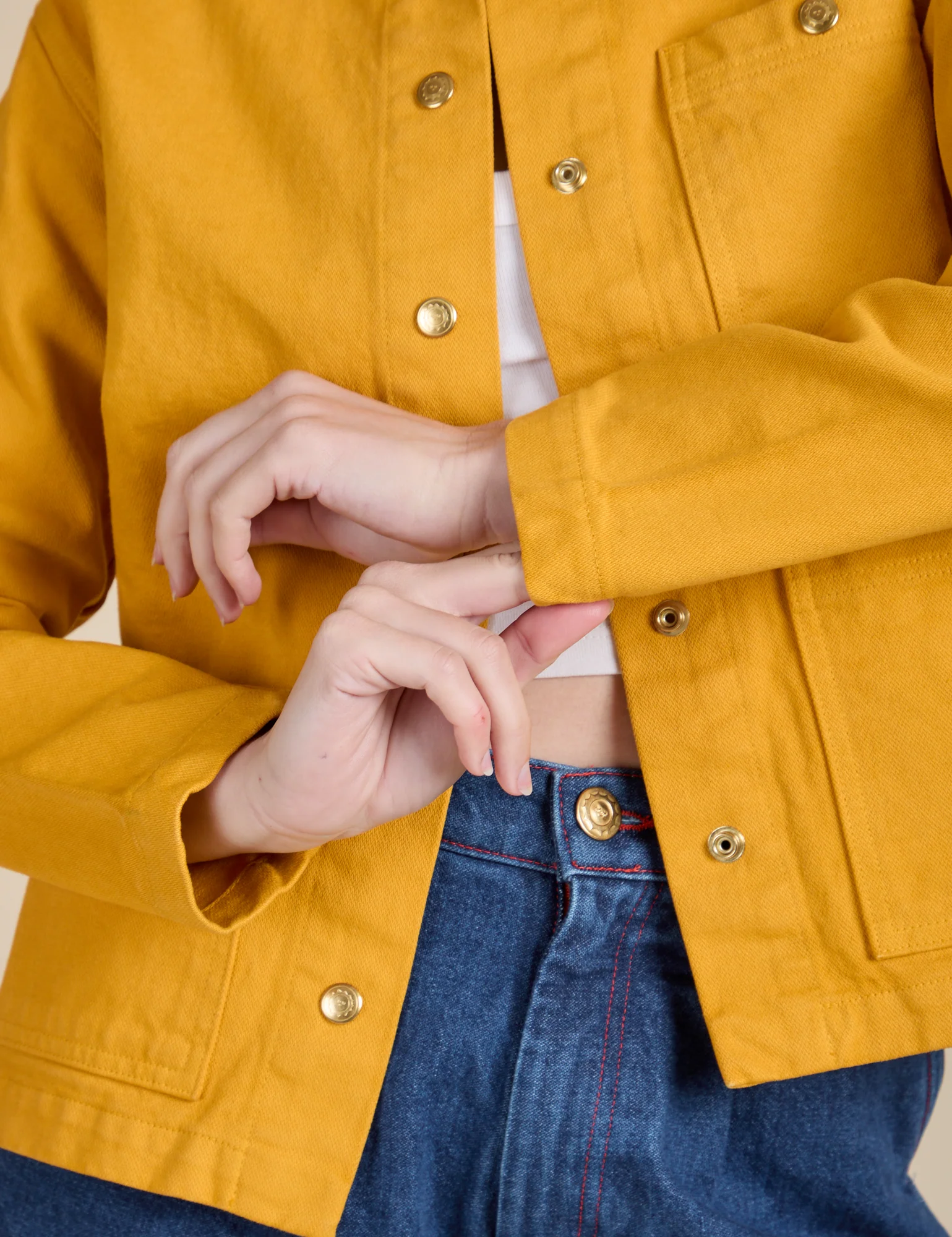 Denim Work Jacket - Mustard Yellow - Image 18