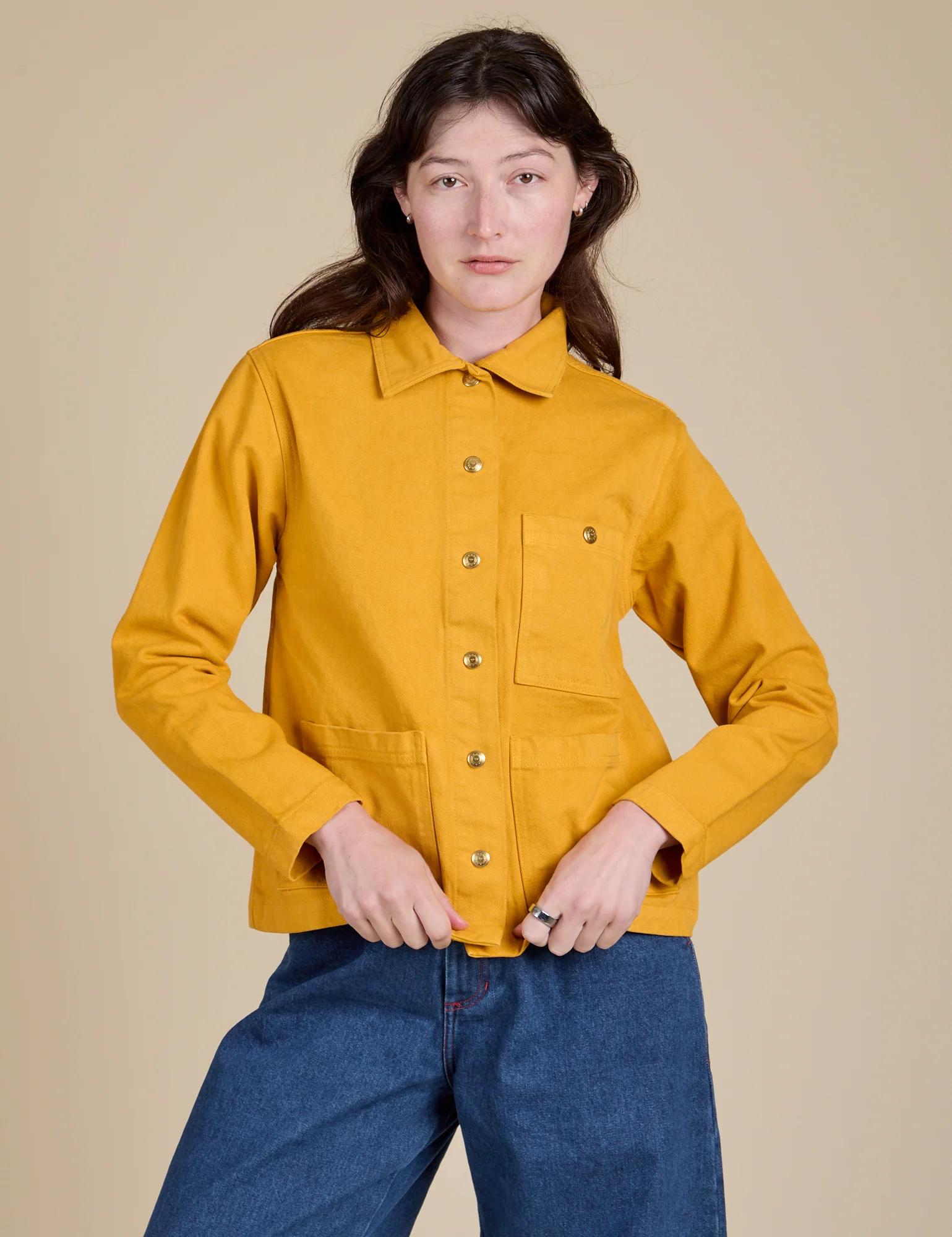 Denim Work Jacket - Mustard Yellow - Image 20