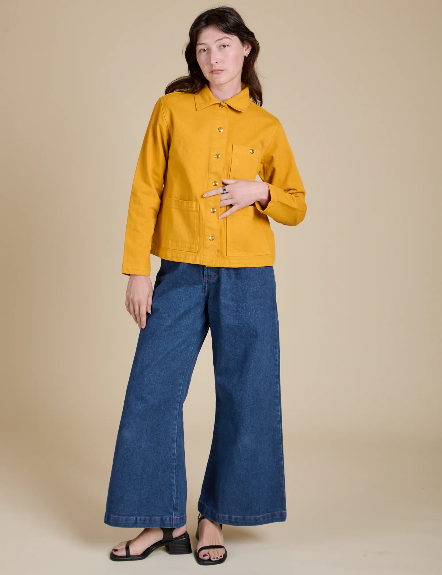 Denim Work Jacket - Mustard Yellow - Image 21
