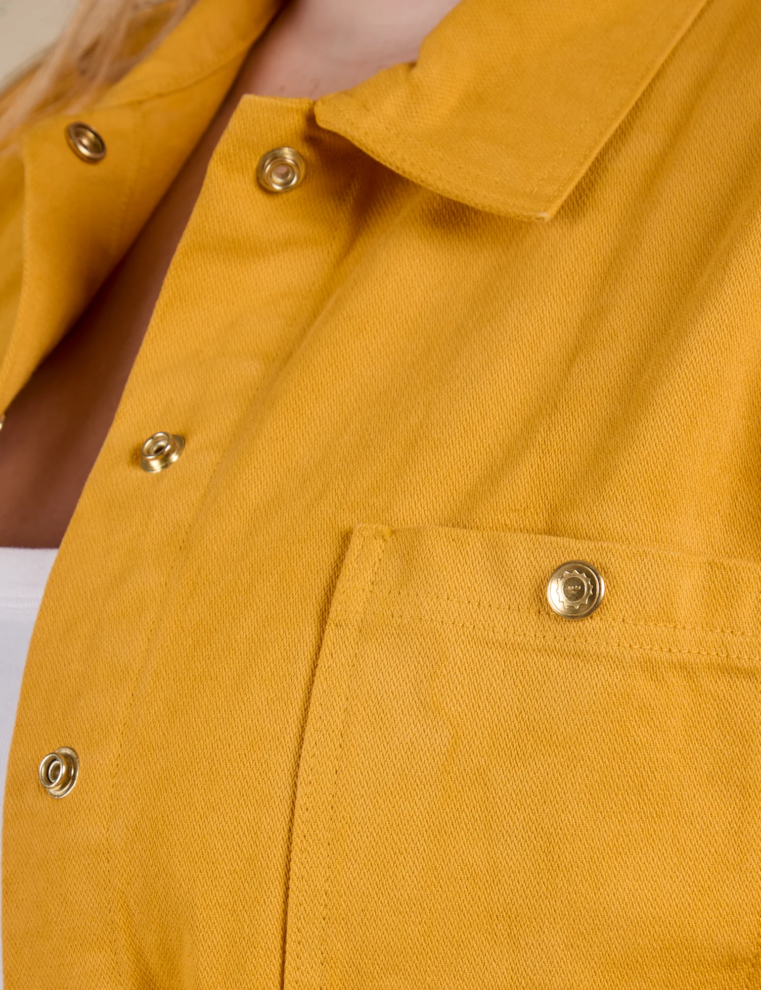 Denim Work Jacket - Mustard Yellow - Image 6