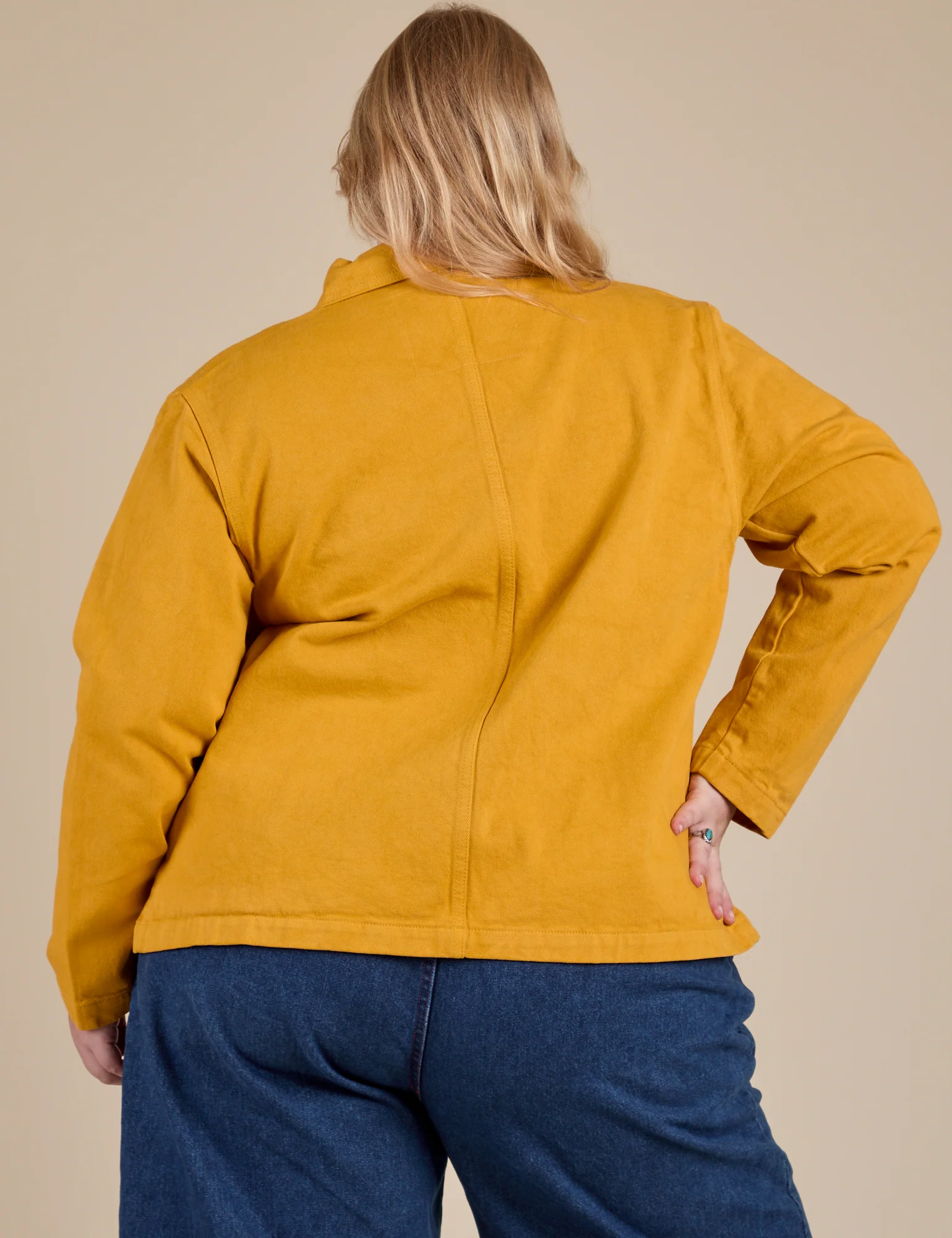Denim Work Jacket - Mustard Yellow - Image 7